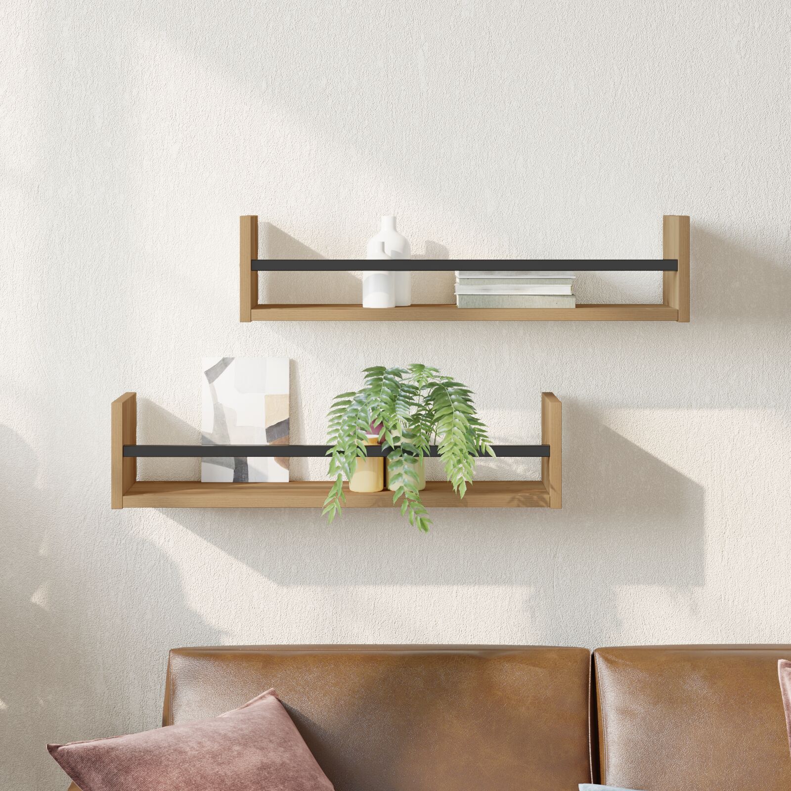 Wandregale 2 Stk. Artisan Eiche 60x16x14 cm Holzwerkstoff Wandregale 2 Stk. Artisan Eiche 60x16x14 cm Holzwerkstoff