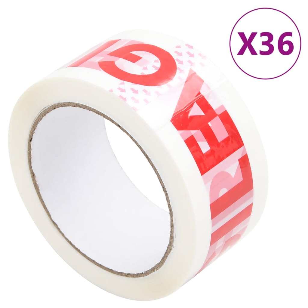 Paketklebeband 36 Stk. FRAGILE Aufdruck Weiß 48 mm x 66 m Paketklebeband 36 Stk. FRAGILE Aufdruck Weiß 48 mm x 66 m