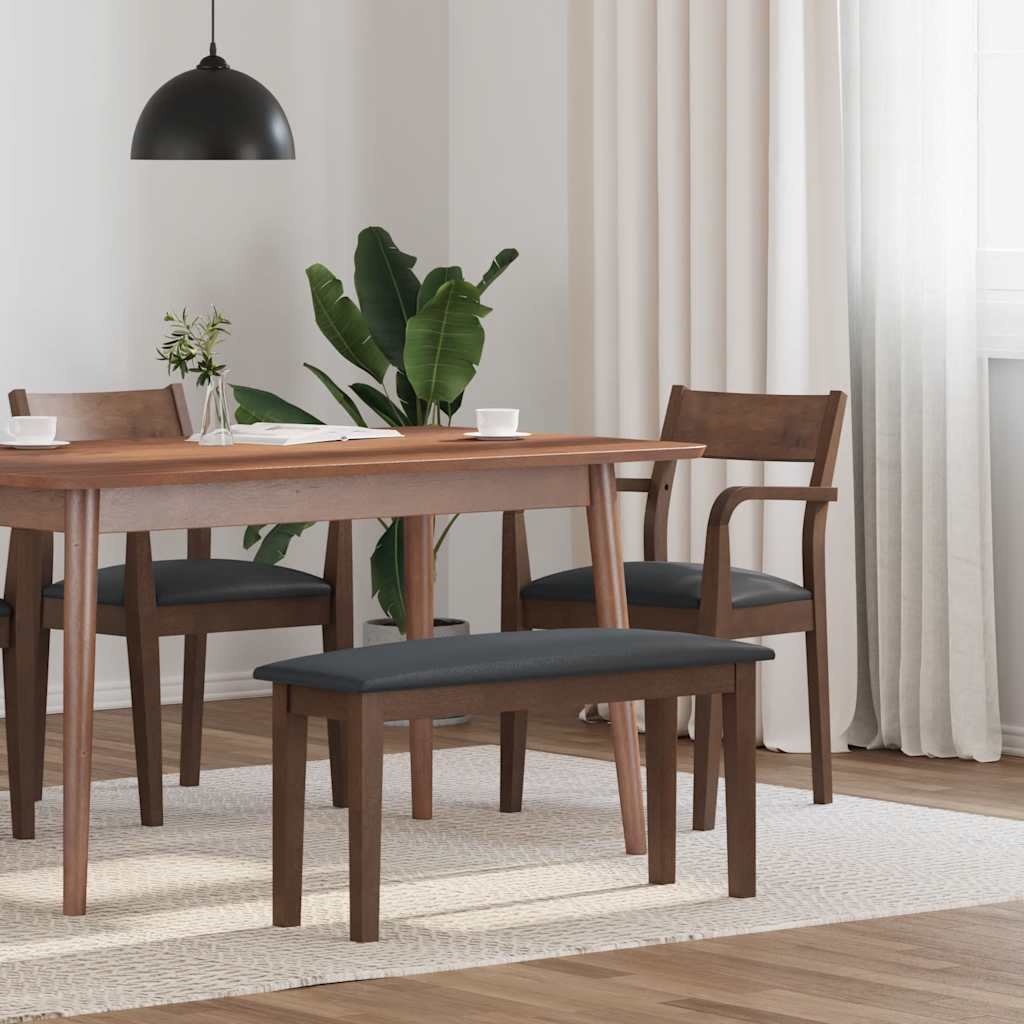 Bank 90 cm Braun Massivholz Gummibaum Bank 90 cm Braun Massivholz Gummibaum