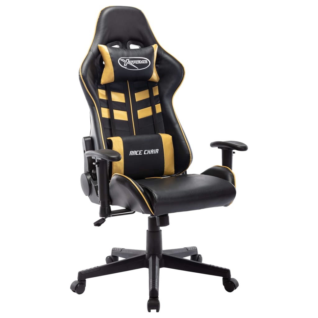 Gaming-Stuhl Schwarz und Golden Kunstleder Gaming-Stuhl Schwarz und Golden Kunstleder
