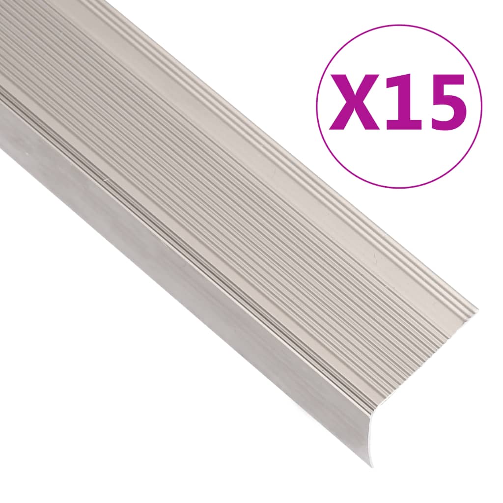 Treppenkantenprofile L-Form 15 Stk. Aluminium 100cm Champagner Treppenkantenprofile L-Form 15 Stk. Aluminium 100cm Champagner