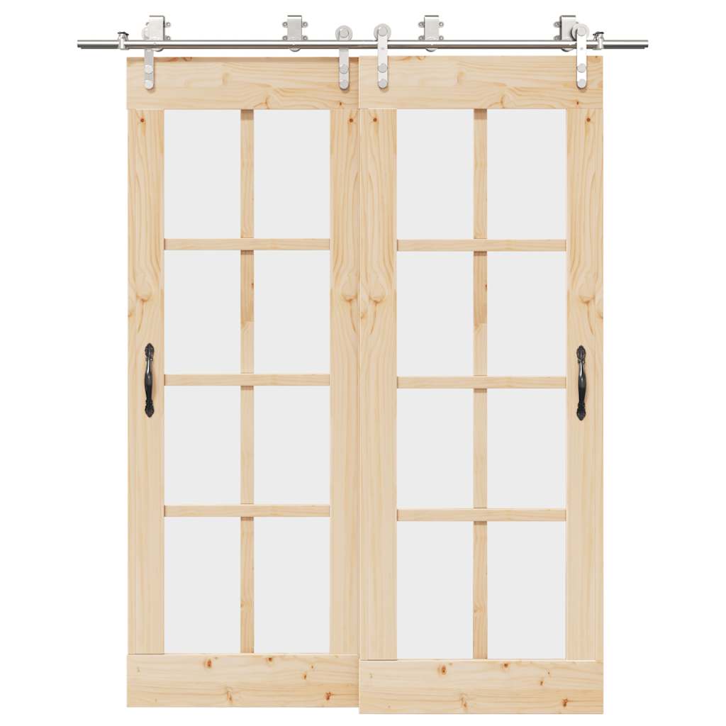 Schiebetür-Beschlagsatz 183 cm Edelstahl Silbern Schiebetür-Beschlagsatz 183 cm Edelstahl Silbern