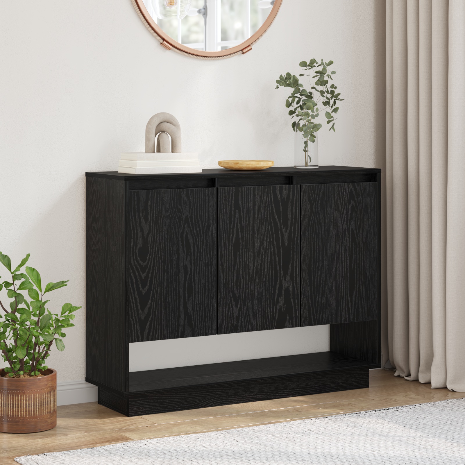 Sideboard Schwarze Eiche 97 x 29 x 75 cm Holzwerkstoff