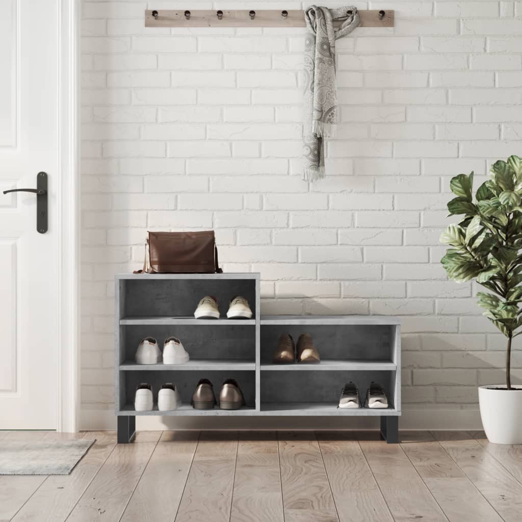 Schuhregal Betongrau 102x36x60 cm Holzwerkstoff Schuhregal Betongrau 102x36x60 cm Holzwerkstoff