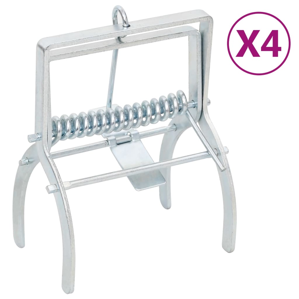 vidaXL Maulwurffallen 4 Stk. Silbern Verzinkter Stahl vidaXL Maulwurffallen 4 Stk. Silbern Verzinkter Stahl