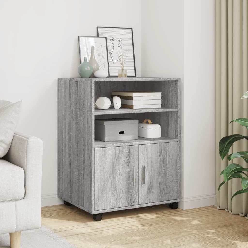 Rollschrank Grau Sonoma 60x48x81 cm Holzwerkstoff Rollschrank Grau Sonoma 60x48x81 cm Holzwerkstoff