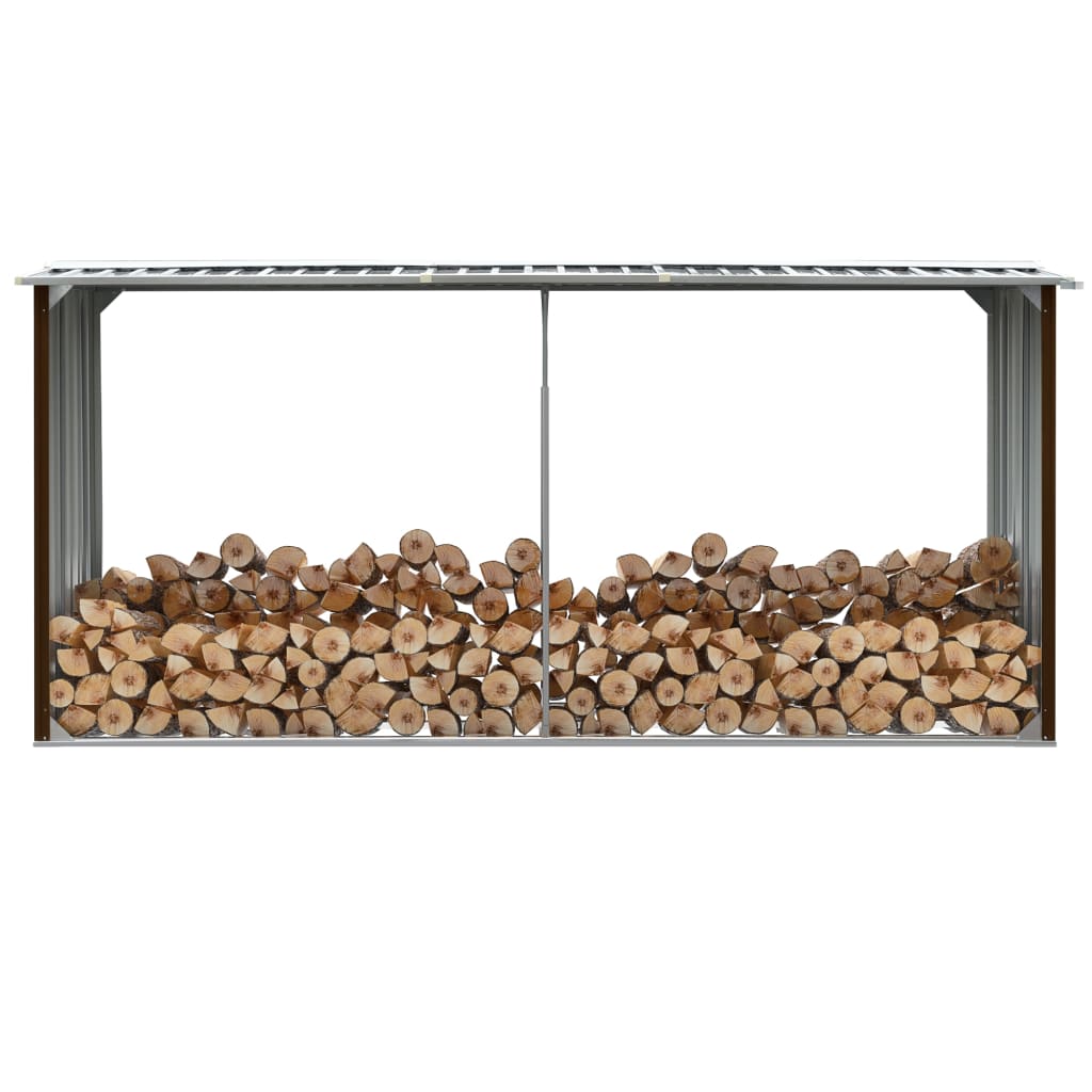 Brennholzlager Verzinkter Stahl 330 x 92 x 153 cm Braun Brennholzlager Verzinkter Stahl 330 x 92 x 153 cm Braun