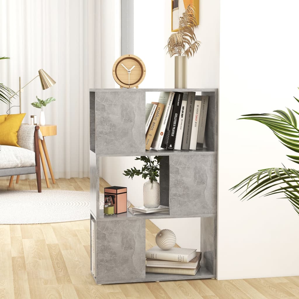 Bücherregal Raumteiler Betongrau 60x24x94 cm Holzwerkstoff Bücherregal Raumteiler Betongrau 60x24x94 cm Holzwerkstoff