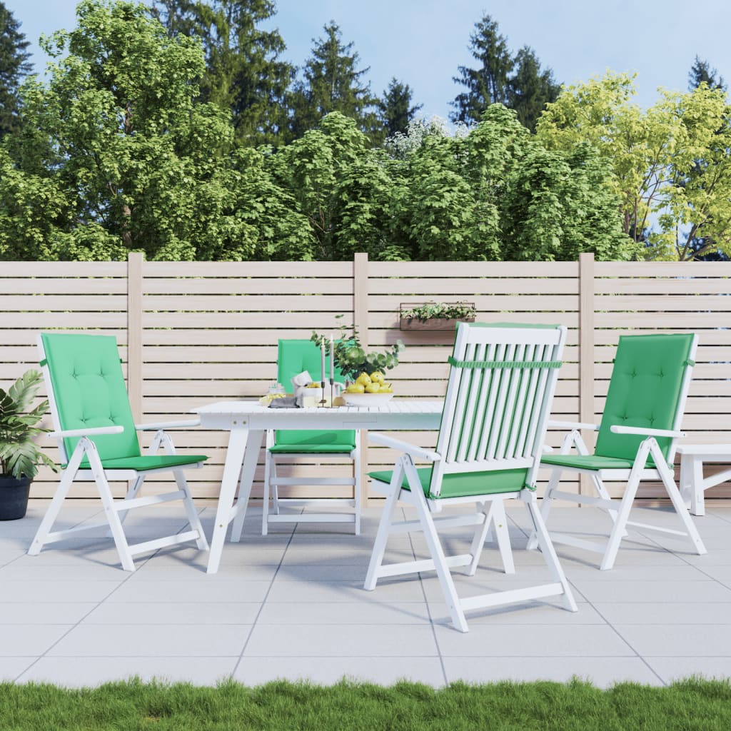 Gartenstuhlauflagen für Hochlehner 4 Stk. Grün 120x50x3cm Stoff Gartenstuhlauflagen für Hochlehner 4 Stk. Grün 120x50x3cm Stoff