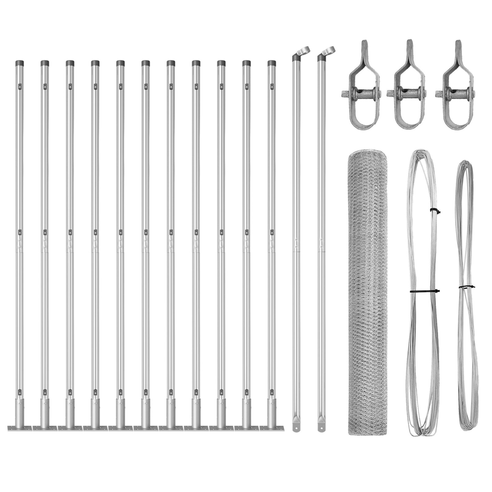 Zaunset Set aus 2 Feuerverzinkter Stahl 25 x 1 m Robustes Set