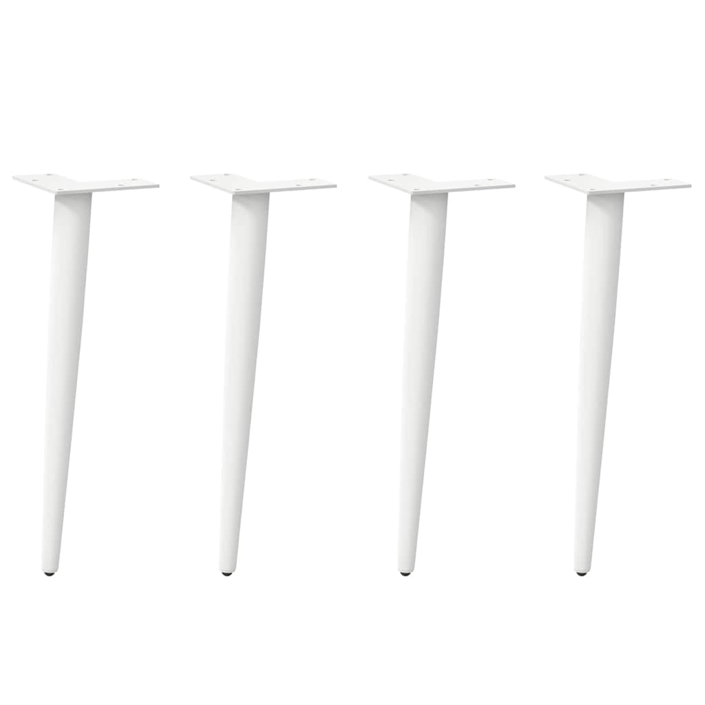 Couchtischbeine Konische Form 4 Stk. Weiß 30-31 cm Stahl Couchtischbeine Konische Form 4 Stk. Weiß 30-31 cm Stahl