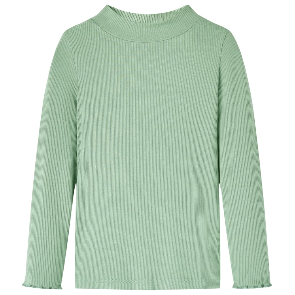 Kinder-Langarmshirt Halbrollkragen Dunkles Minzgrün 116 Kinder-Langarmshirt Halbrollkragen Dunkles Minzgrün 116