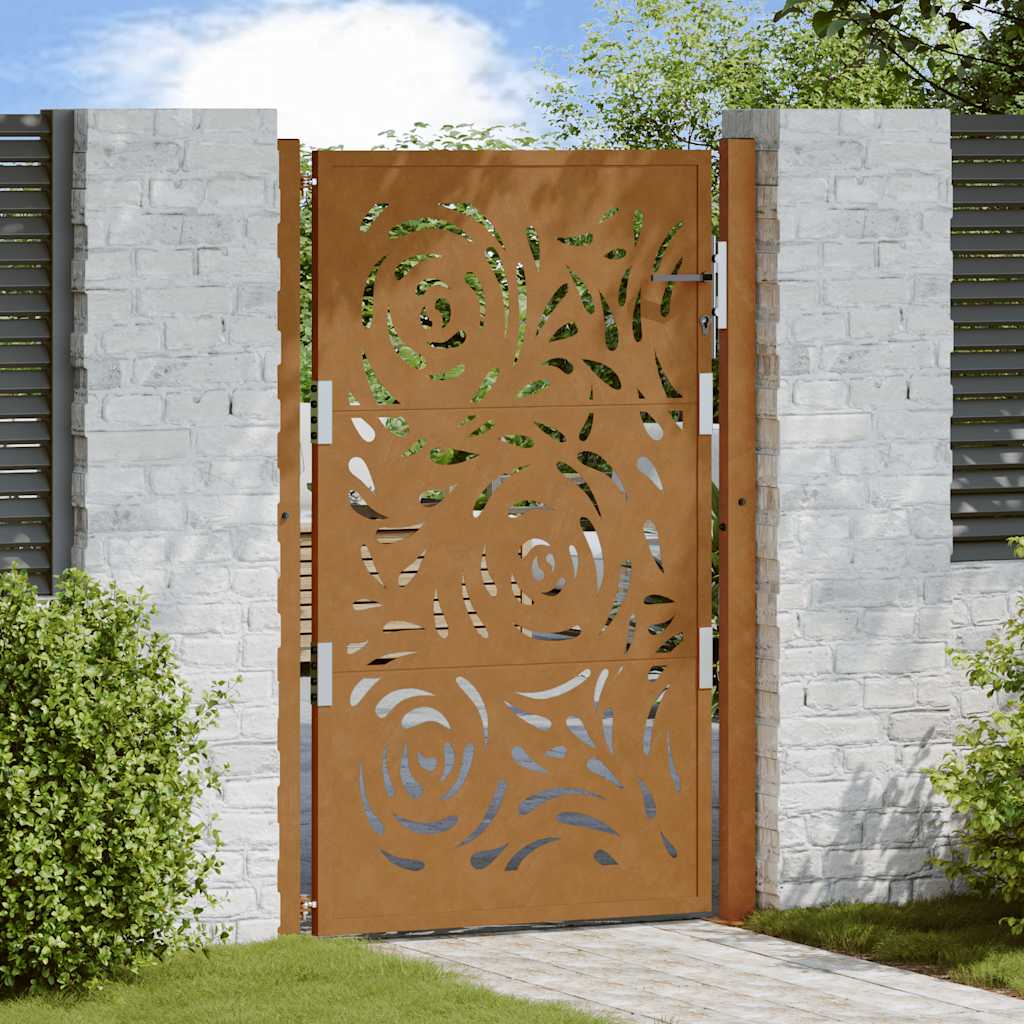 Gartentor 105x155 cm Wetterfester Stahl Flammen-Design Gartentor 105x155 cm Wetterfester Stahl Flammen-Design