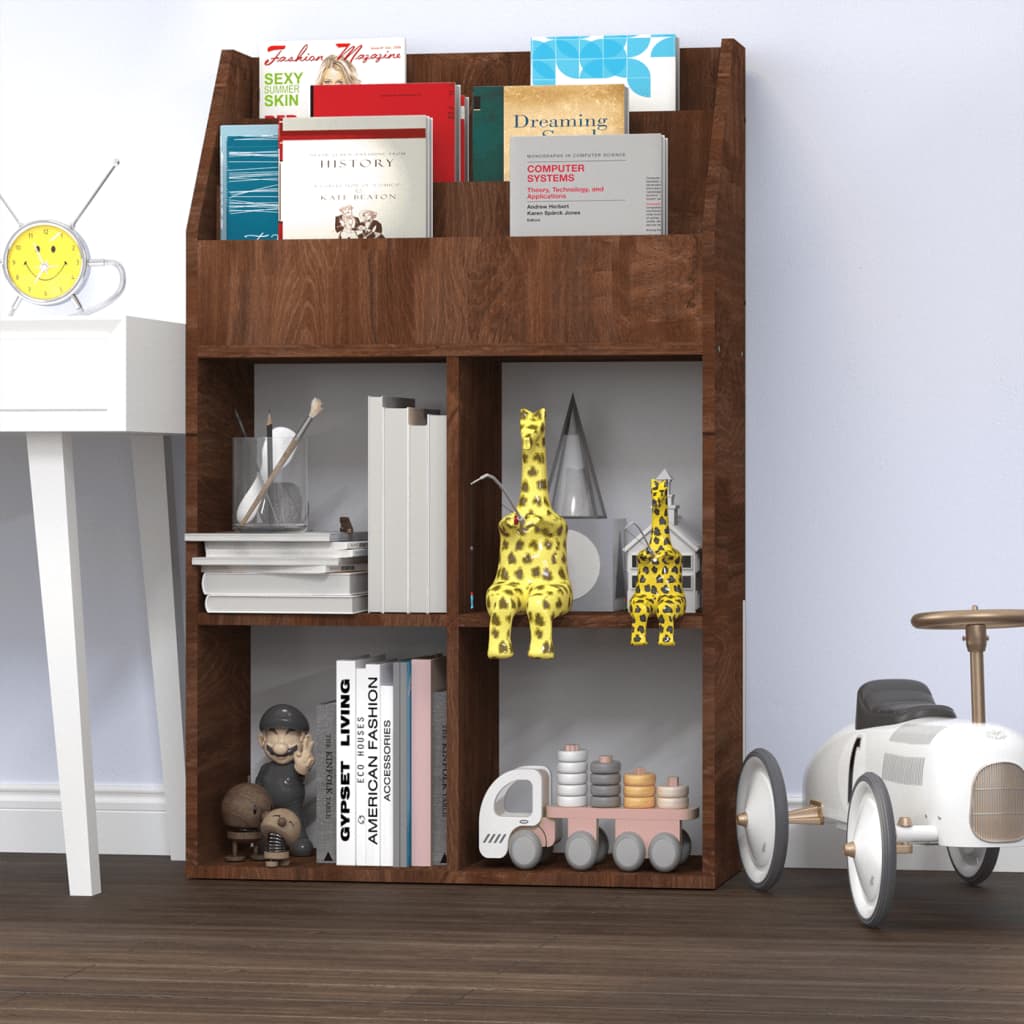 Kinder-Bücherregal Braun Eichen-Optik 71x30x114cm Holzwerkstoff Kinder-Bücherregal Braun Eichen-Optik 71x30x114cm Holzwerkstoff