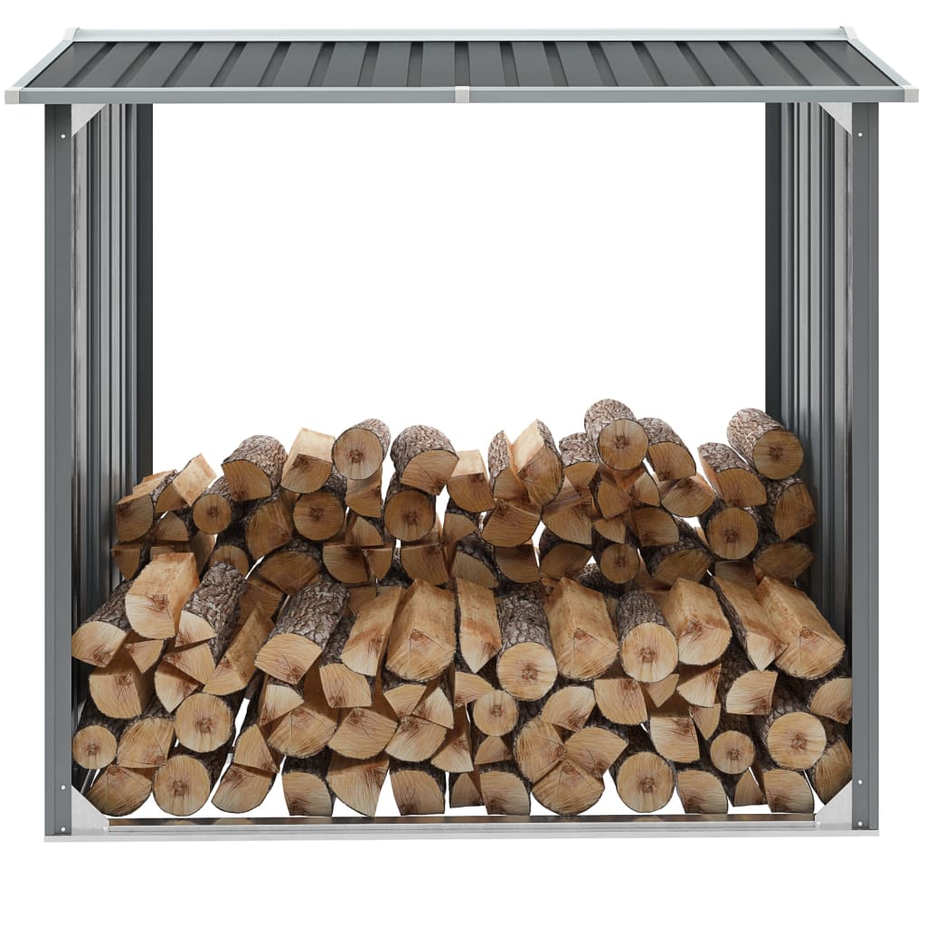 Brennholzlager Verzinkter Stahl 172 x 91 x 154 cm Grau Brennholzlager Verzinkter Stahl 172 x 91 x 154 cm Grau