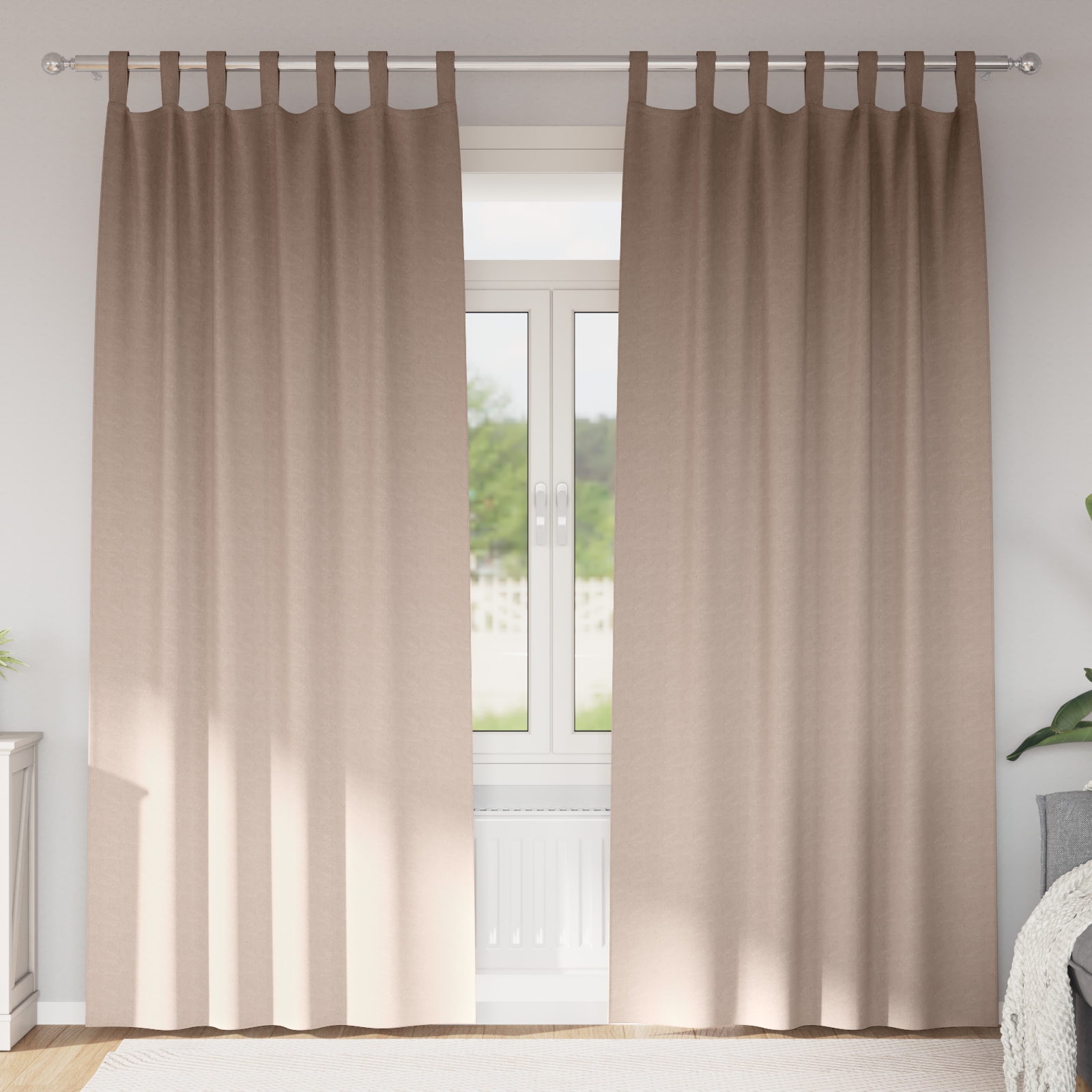 Verdunkelungsvorhänge 2 pcs Taupe 225 x 140 cm Polyester