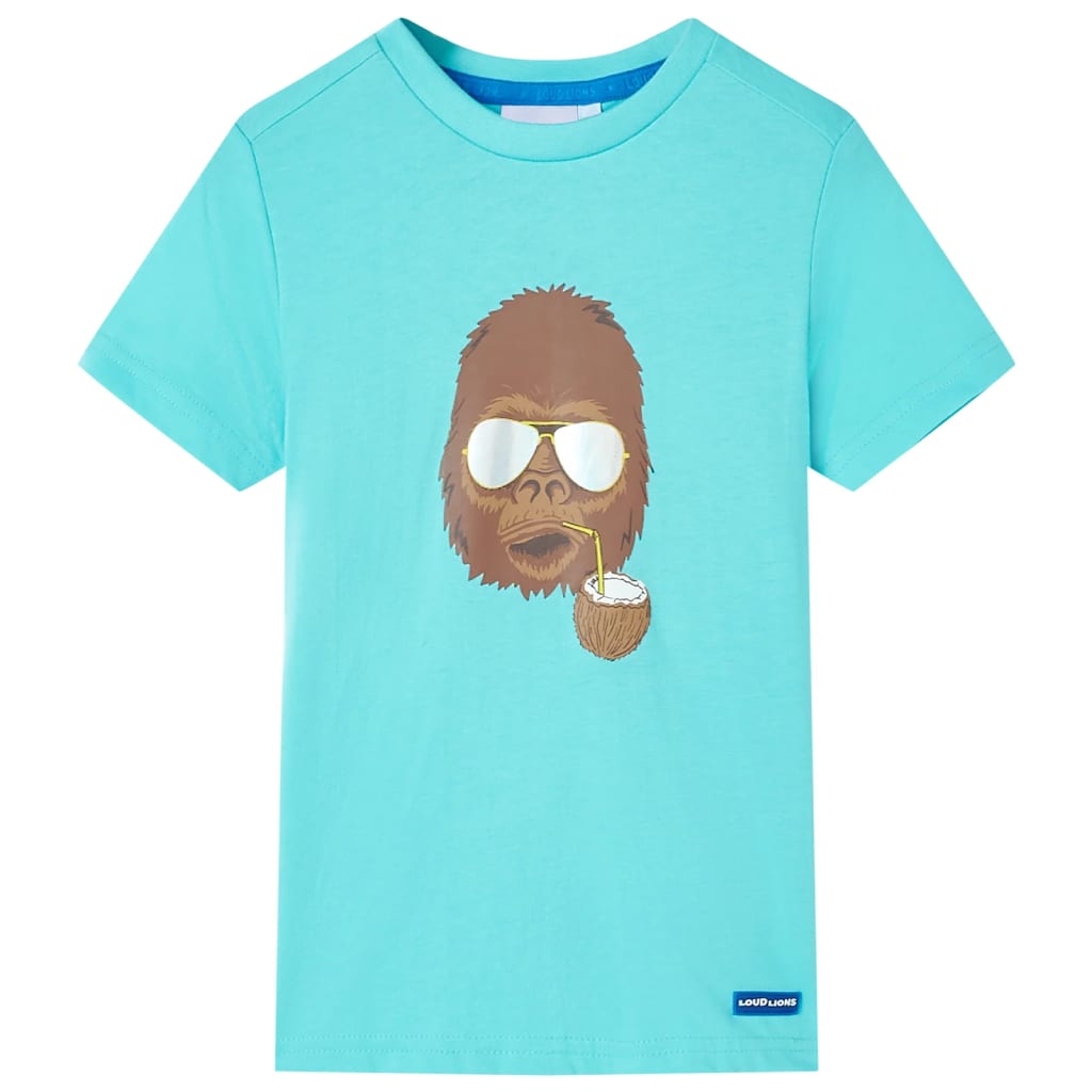 Kinder-Kurzarmshirt Aquablau 128 Kinder-Kurzarmshirt Aquablau 128
