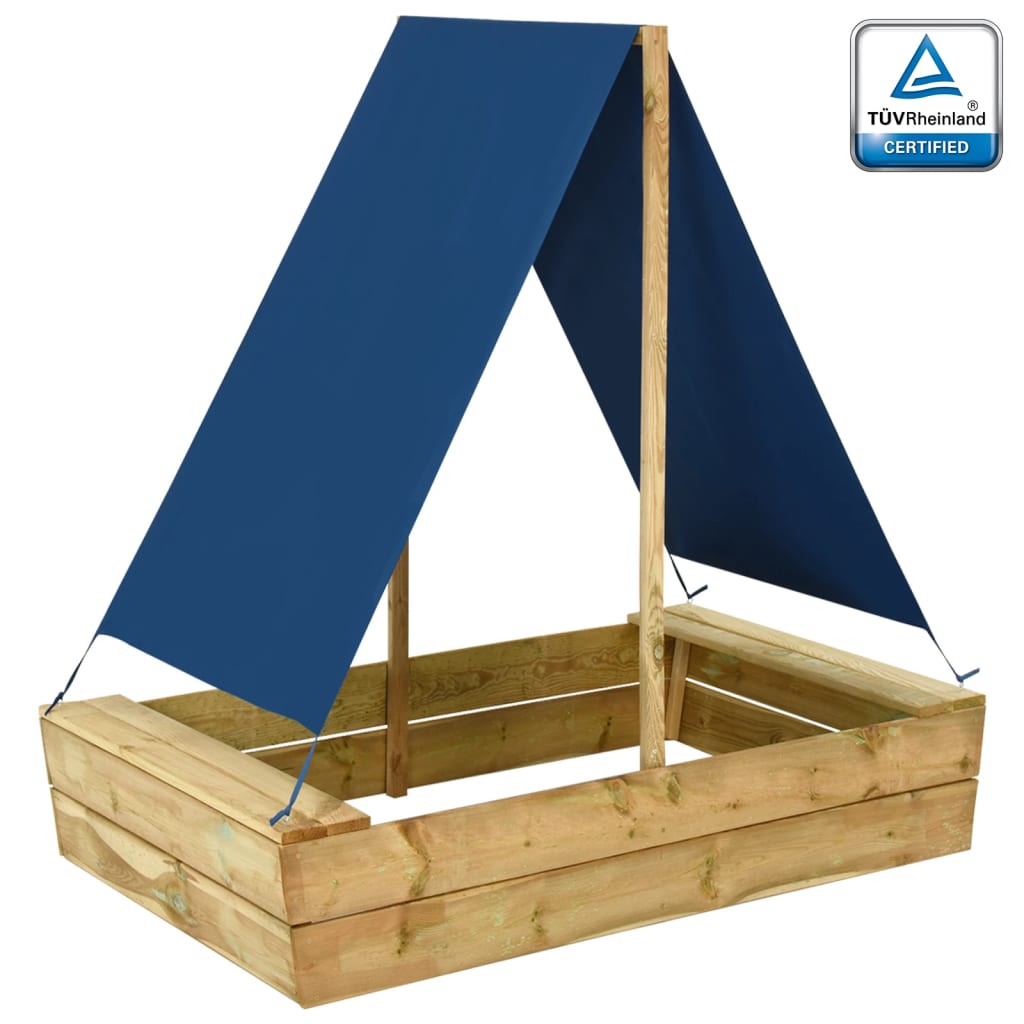 Sandkasten mit Dach 80x60x97,5 cm Imprägniertes Kiefernholz Sandkasten mit Dach 80x60x97,5 cm Imprägniertes Kiefernholz