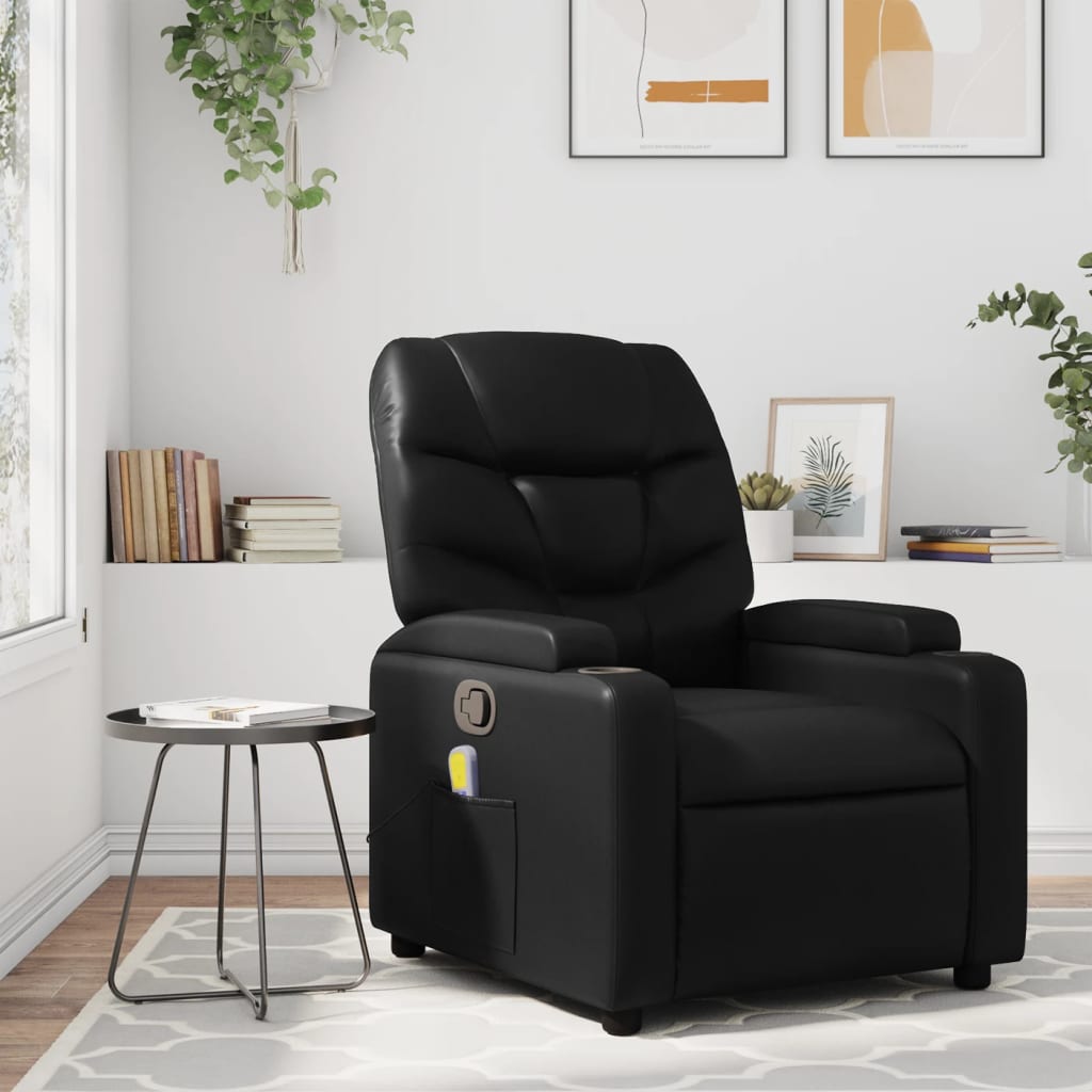 Massagesessel Schwarz Kunstleder