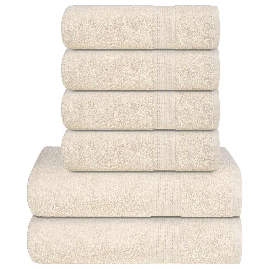 6-tlg. Handtuch-Set Creme 360 g/m² 100% Baumwolle 6-tlg. Handtuch-Set Creme 360 g/m² 100% Baumwolle