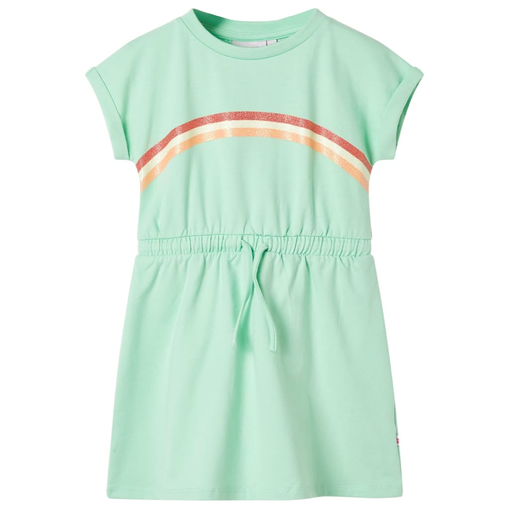 Kinderkleid mit Kordelzug Hellgrün 140 Kinderkleid mit Kordelzug Hellgrün 140