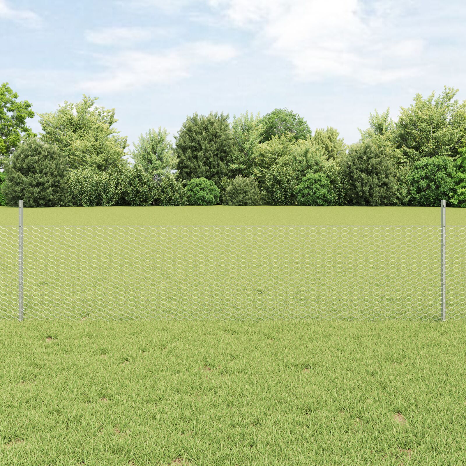 Gartenzaun-Set Set aus 2 Verzinkter Stahl 25 x 0.5 m Langlebig