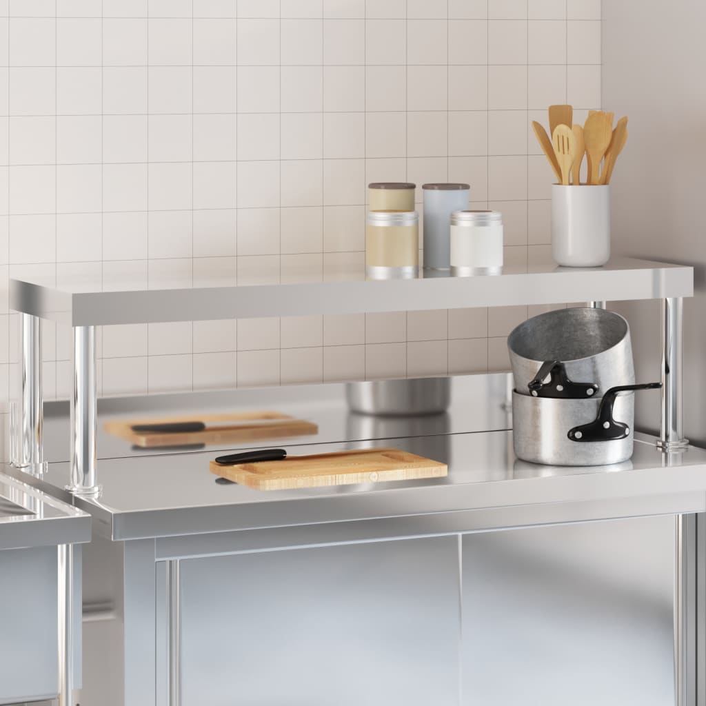 Aufsatzboard für Küchentisch 110x30x35 cm Edelstahl Aufsatzboard für Küchentisch 110x30x35 cm Edelstahl