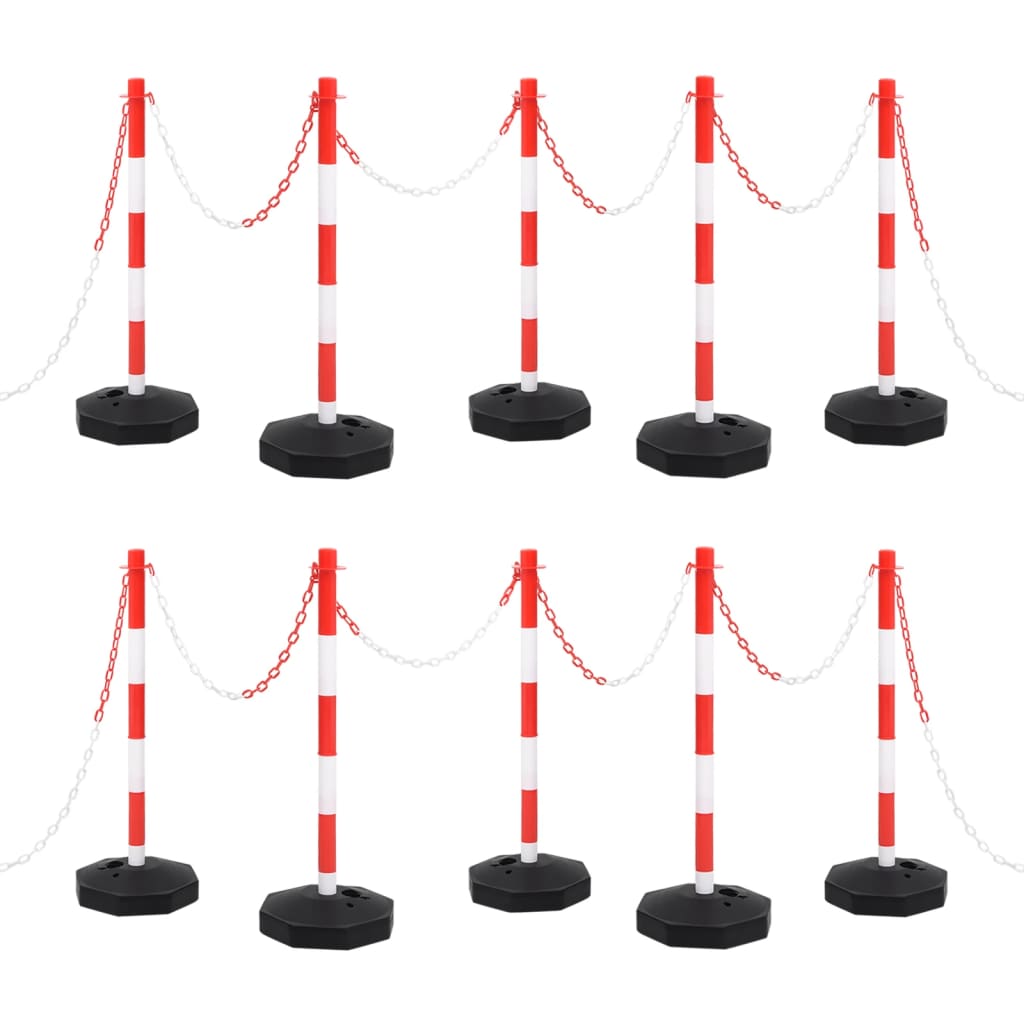 Kettenpfosten-Set mit 10 m Kunststoffkette Kettenpfosten-Set mit 10 m Kunststoffkette
