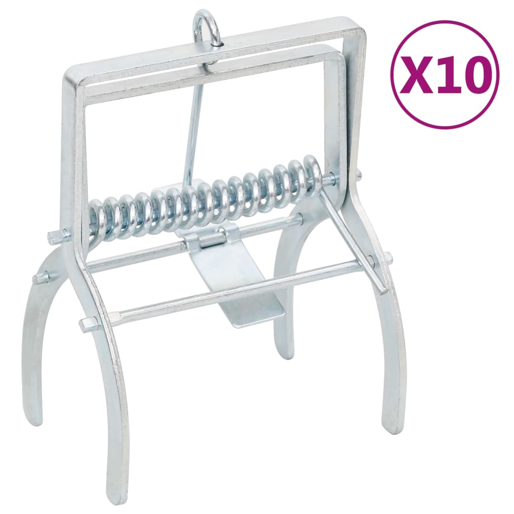 vidaXL Maulwurffalle 10 Stk. Silbern Verzinkter Stahl vidaXL Maulwurffalle 10 Stk. Silbern Verzinkter Stahl