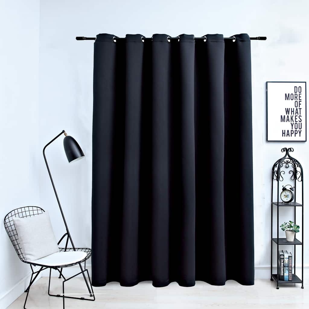 Verdunkelungsvorhang mit Metallösen Schwarz 290 x 245 cm Verdunkelungsvorhang mit Metallösen Schwarz 290 x 245 cm