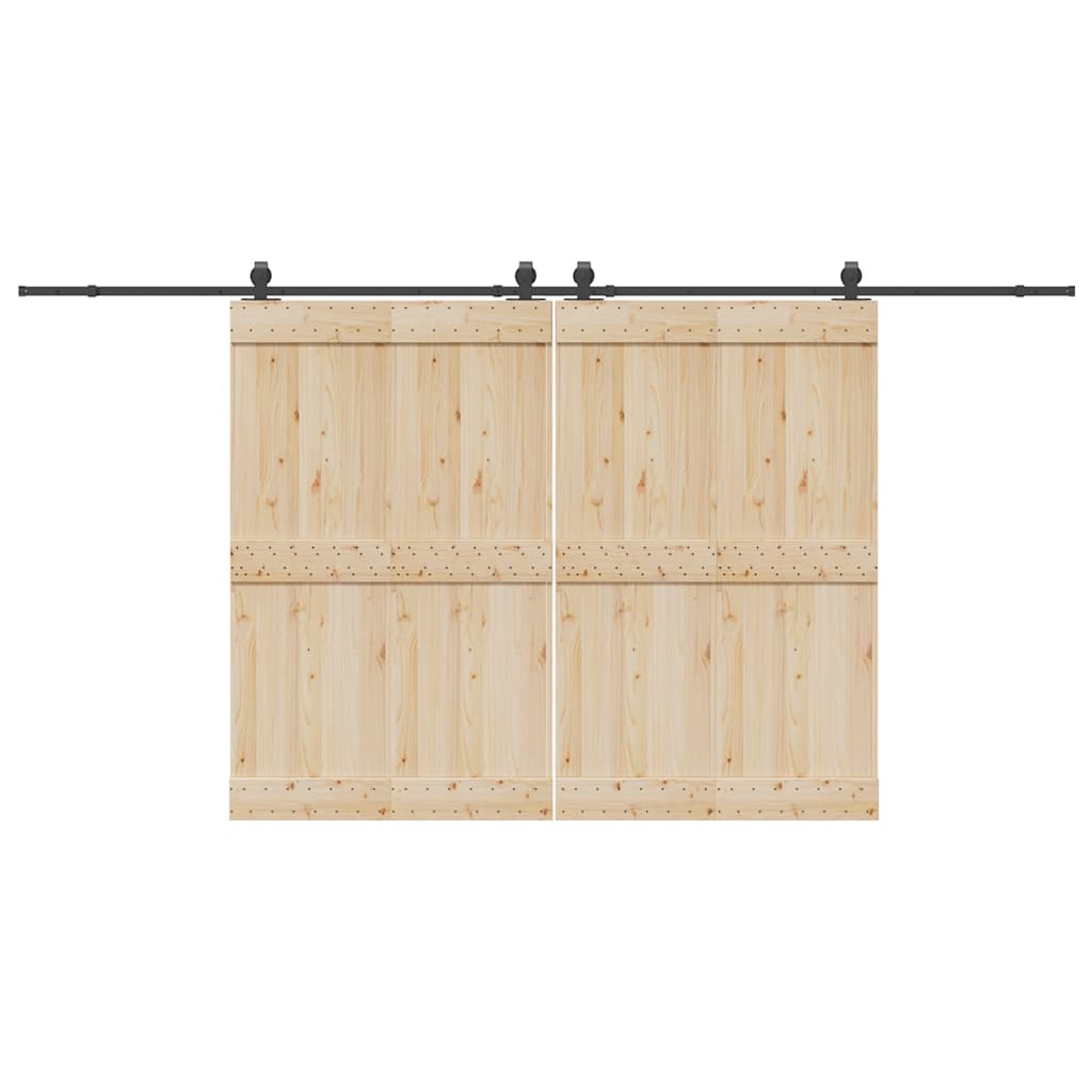 Schiebetürbeschlag-Set 213 cm Stahl Schwarz Schiebetürbeschlag-Set 213 cm Stahl Schwarz