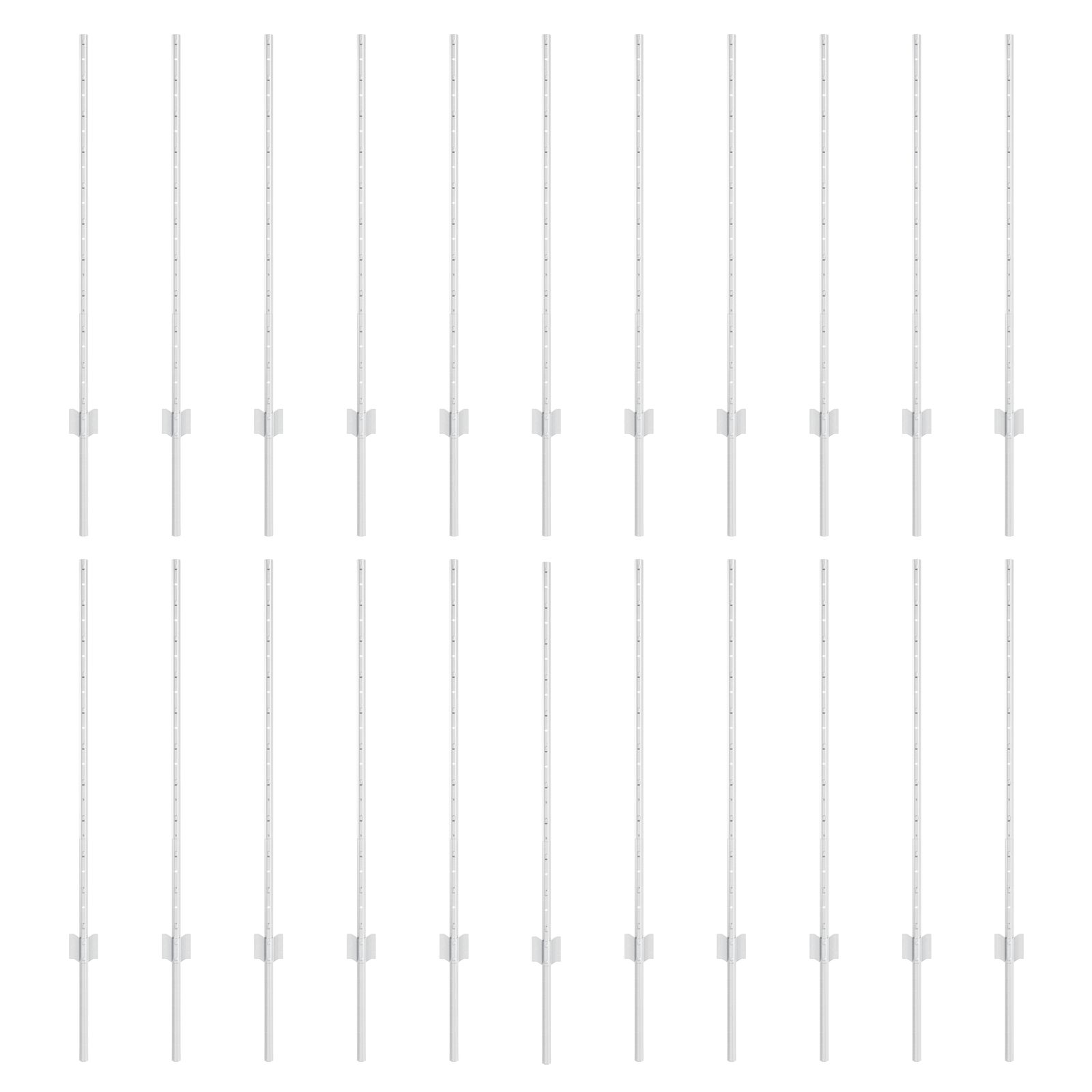 Zaunpfosten 44 Stück U-Kanal Silber 140 cm Stahl