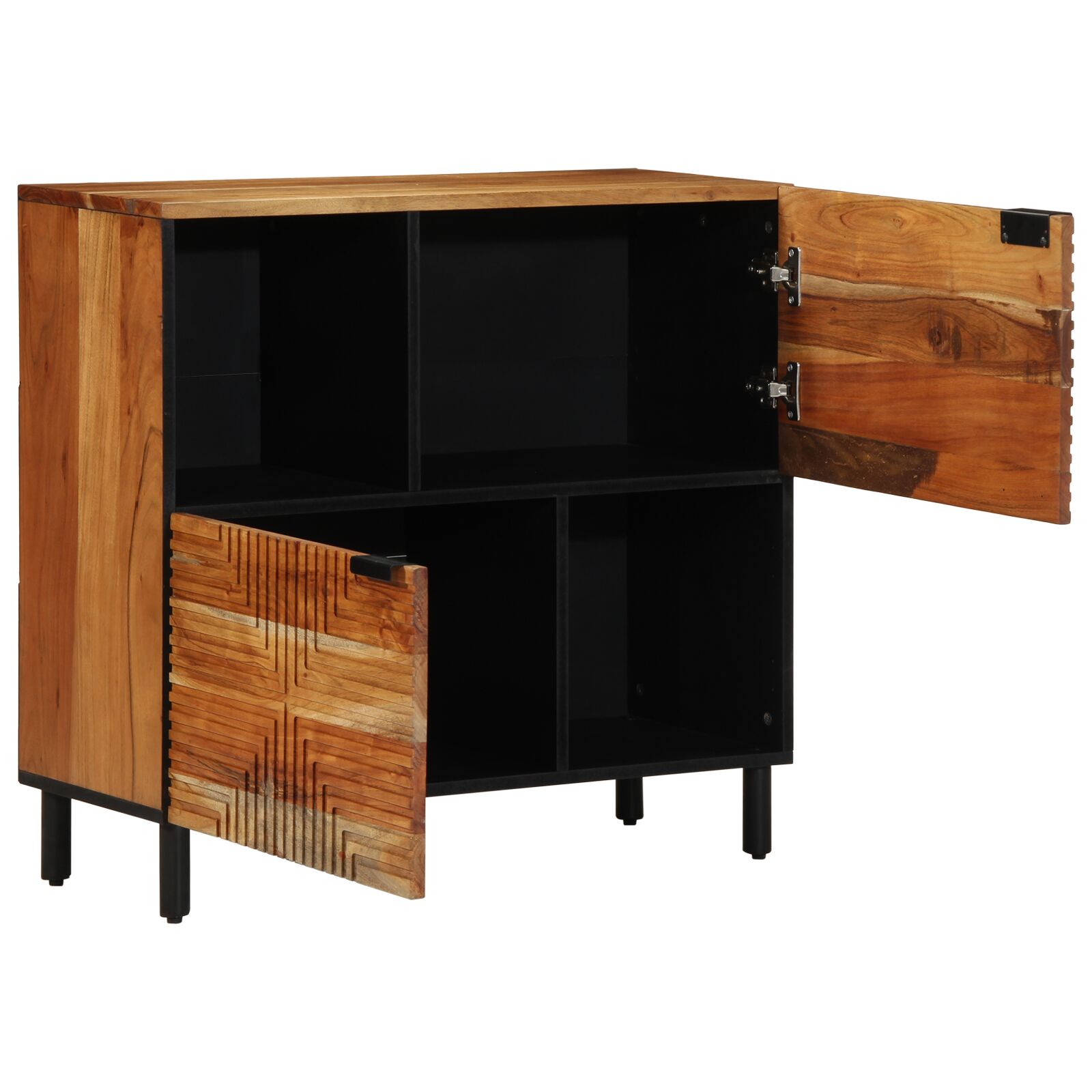 vidaXL Sideboard 80x33x75 cm Massivholz Akazie