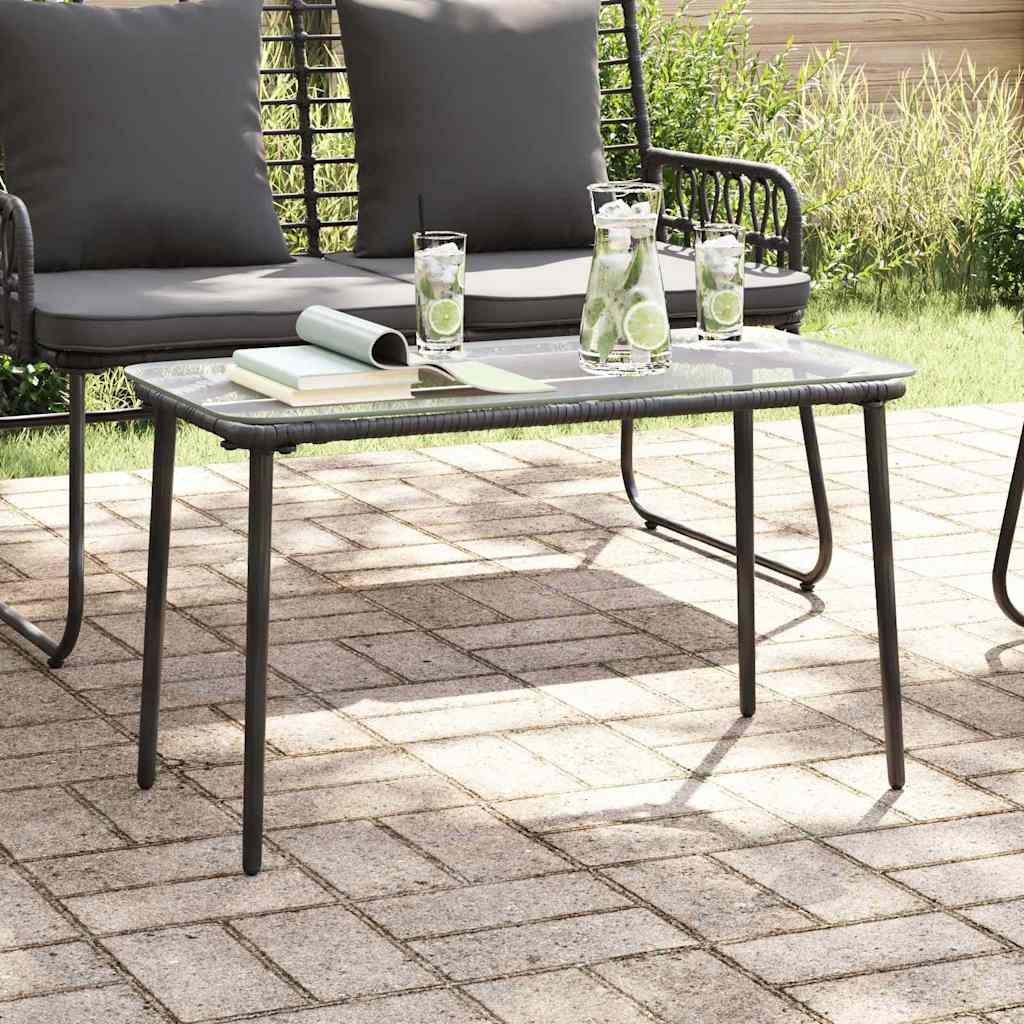 Gartentisch Schwarz 80 x 40 x 45 cm Poly Rattan Gartentisch Schwarz 80 x 40 x 45 cm Poly Rattan