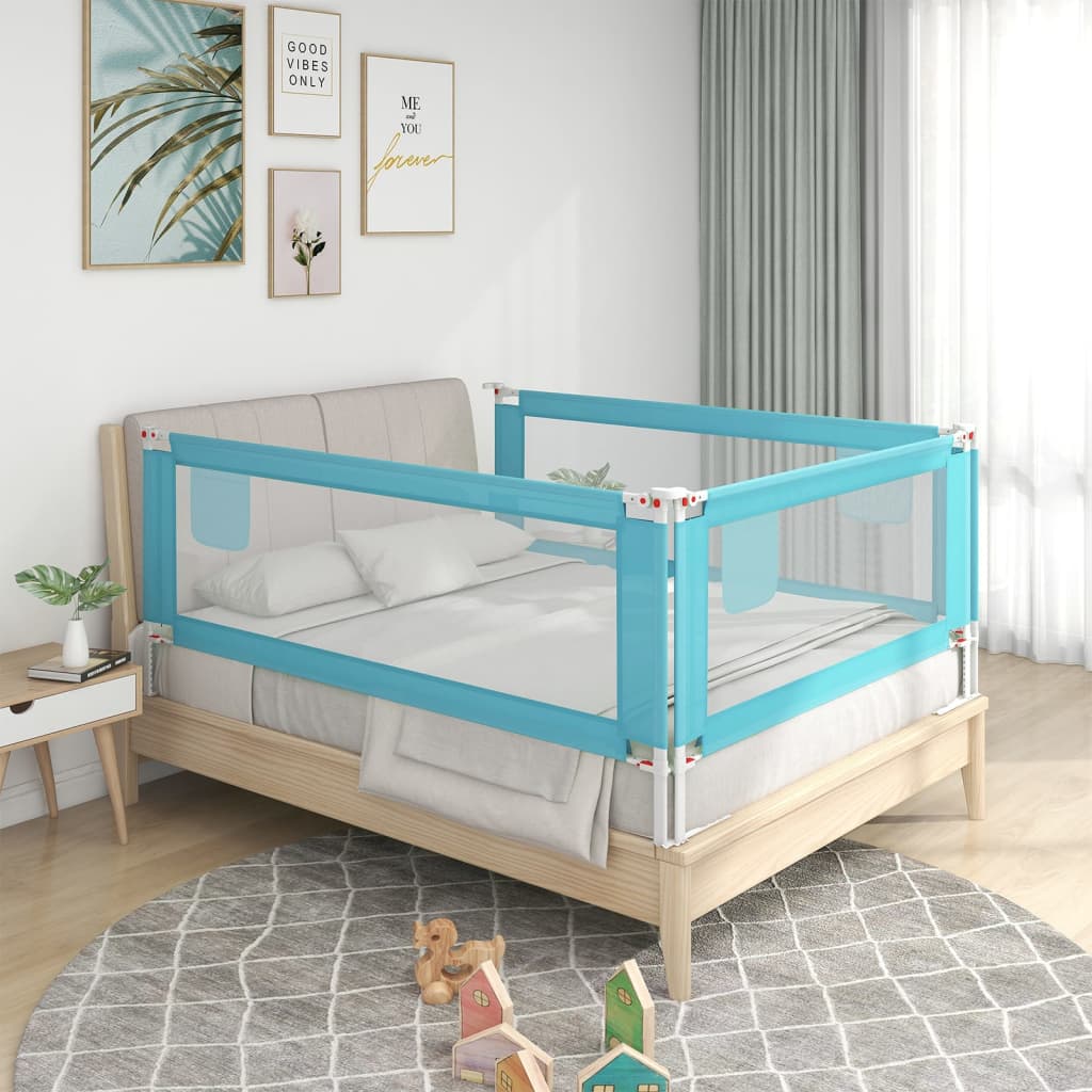 Kleinkind-Bettschutzgitter Blau 120x25 cm Stoff Kleinkind-Bettschutzgitter Blau 120x25 cm Stoff