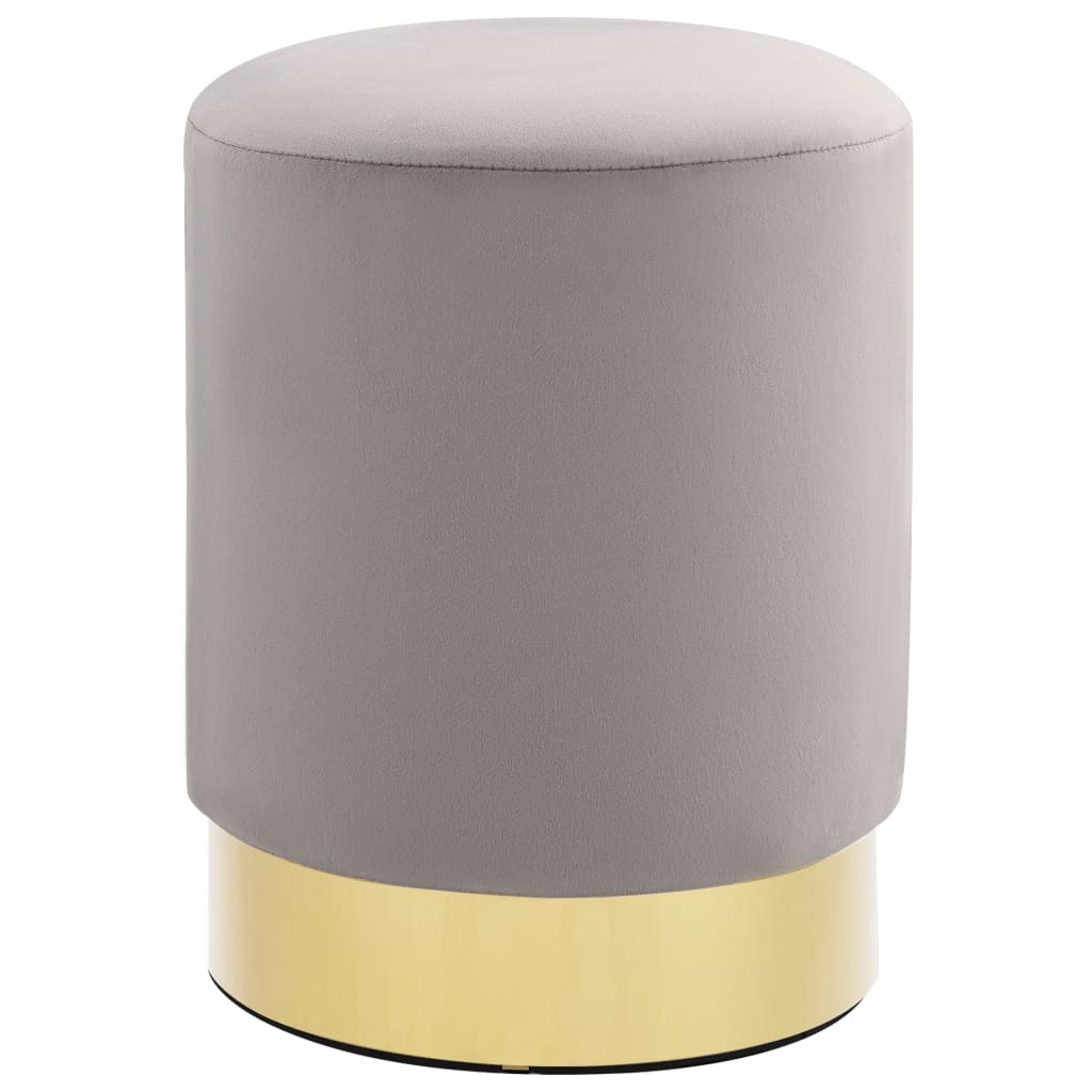 Hocker Hellgrau und Golden Samt Hocker Hellgrau und Golden Samt