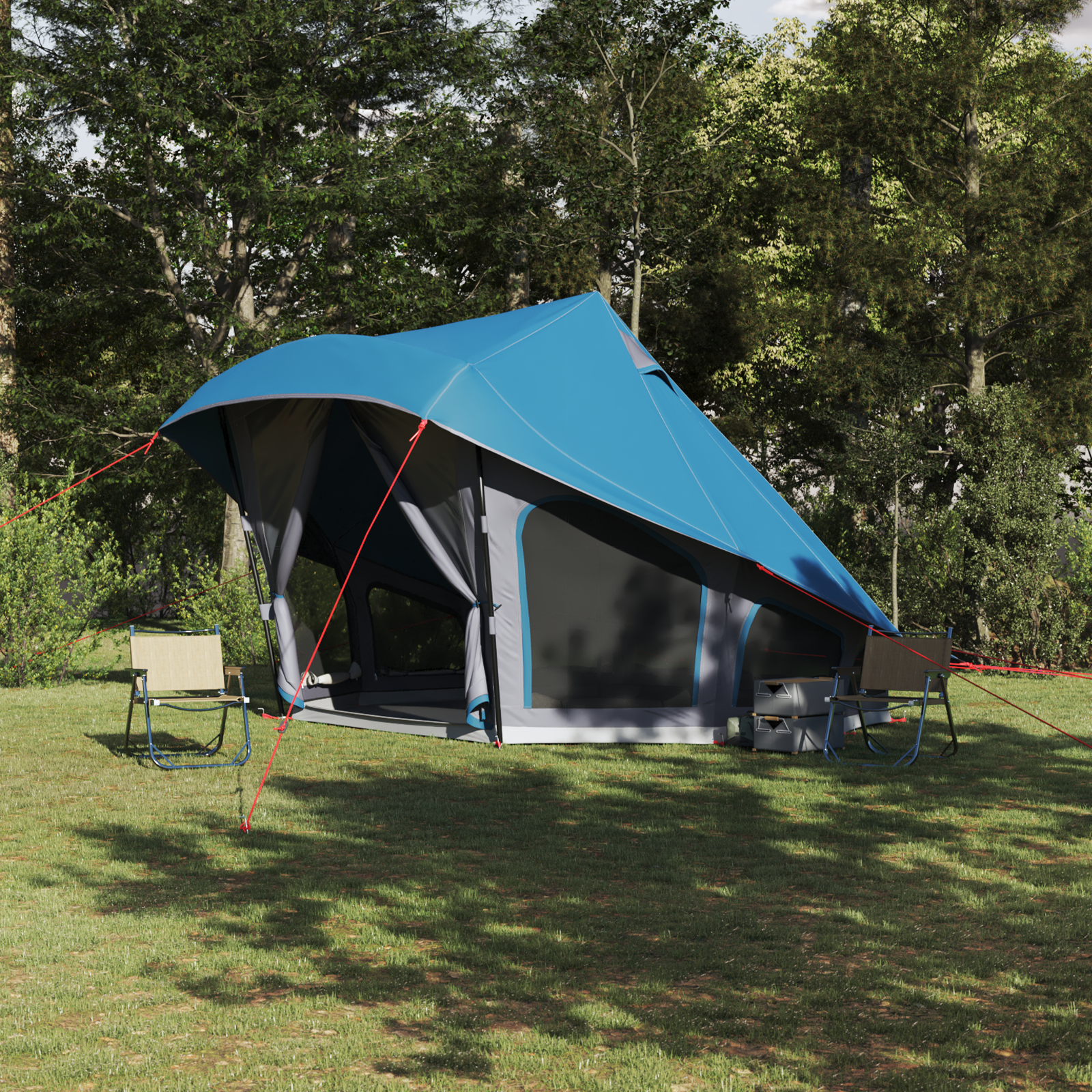 Familienzelt Tipi Blau 10-Personen wasserdicht Familienzelt Tipi Blau 10-Personen wasserdicht