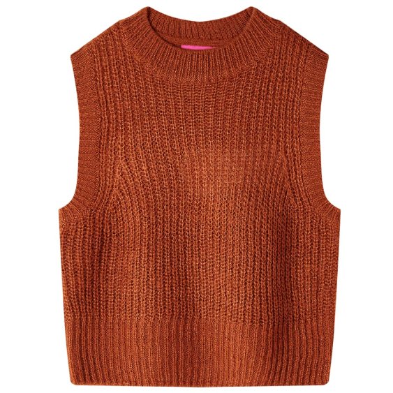 Kinder-Pulloverweste Gestrickt Cognac 92 Kinder-Pulloverweste Gestrickt Cognac 92