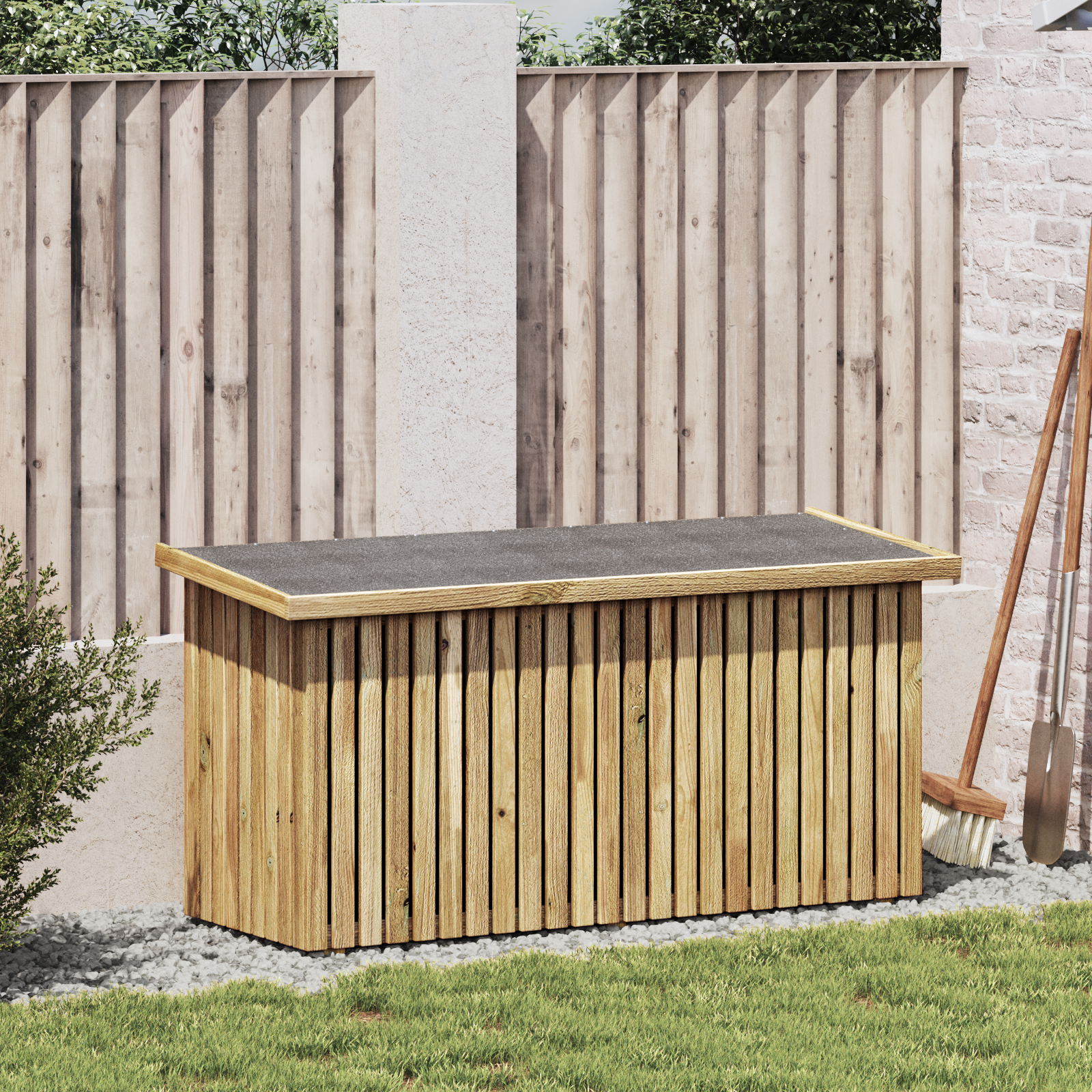 Aufbewahrungsbox 119x44x58,5 cm behandeltes Kiefernholz Aufbewahrungsbox 119x44x58,5 cm behandeltes Kiefernholz
