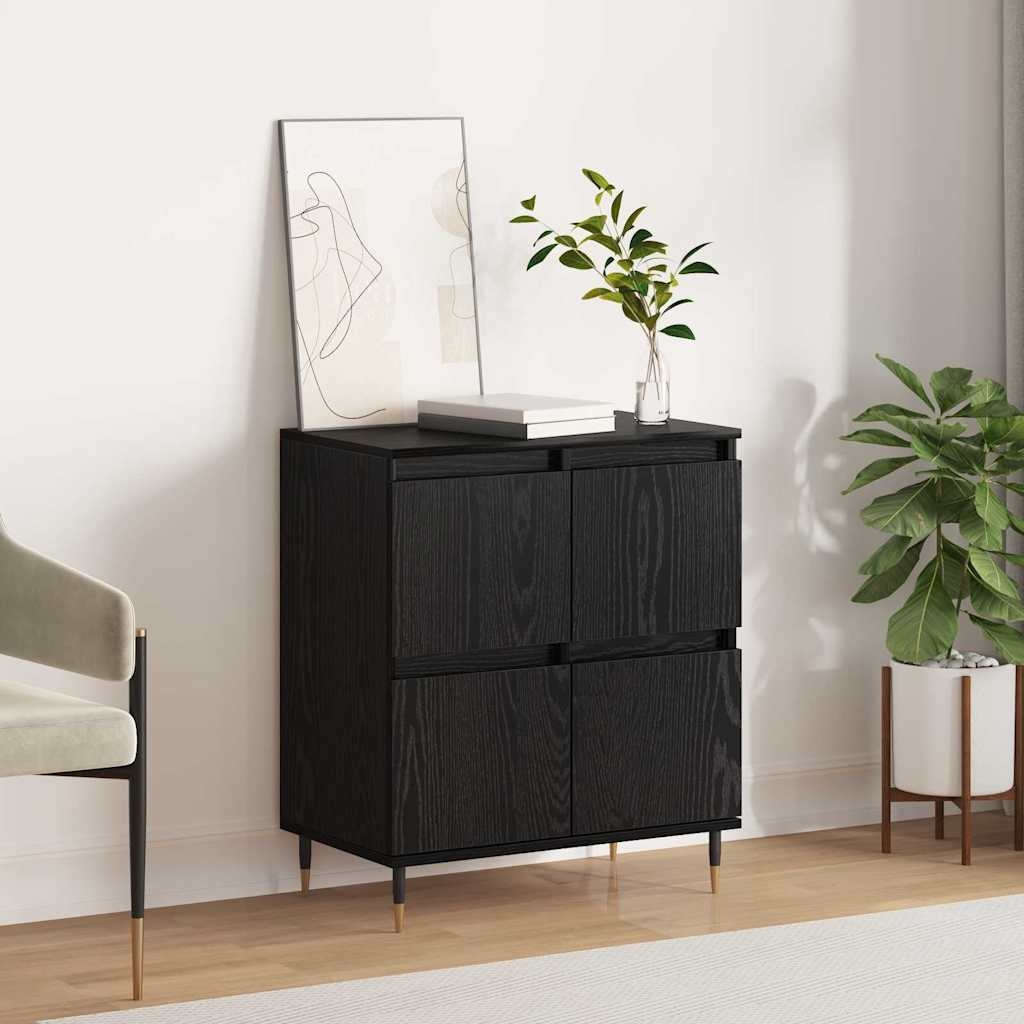 Sideboard mit Speicher mit Tür Schwarz 60 x 35 x 70 cm Holzwerkstoff