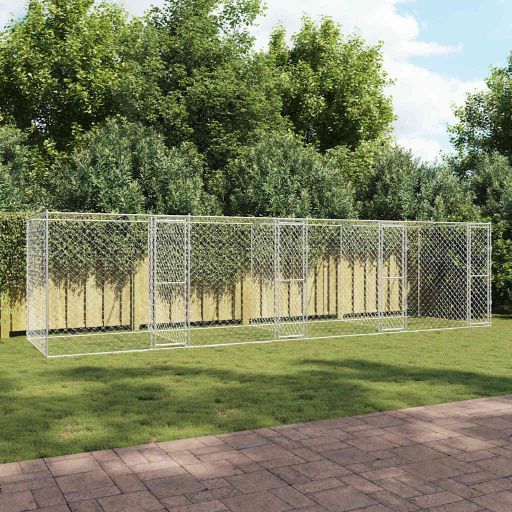 Hundekäfig Silber 800 x 200 x 200 cm Verzinkter Stahl Hundekäfig Silber 800 x 200 x 200 cm Verzinkter Stahl