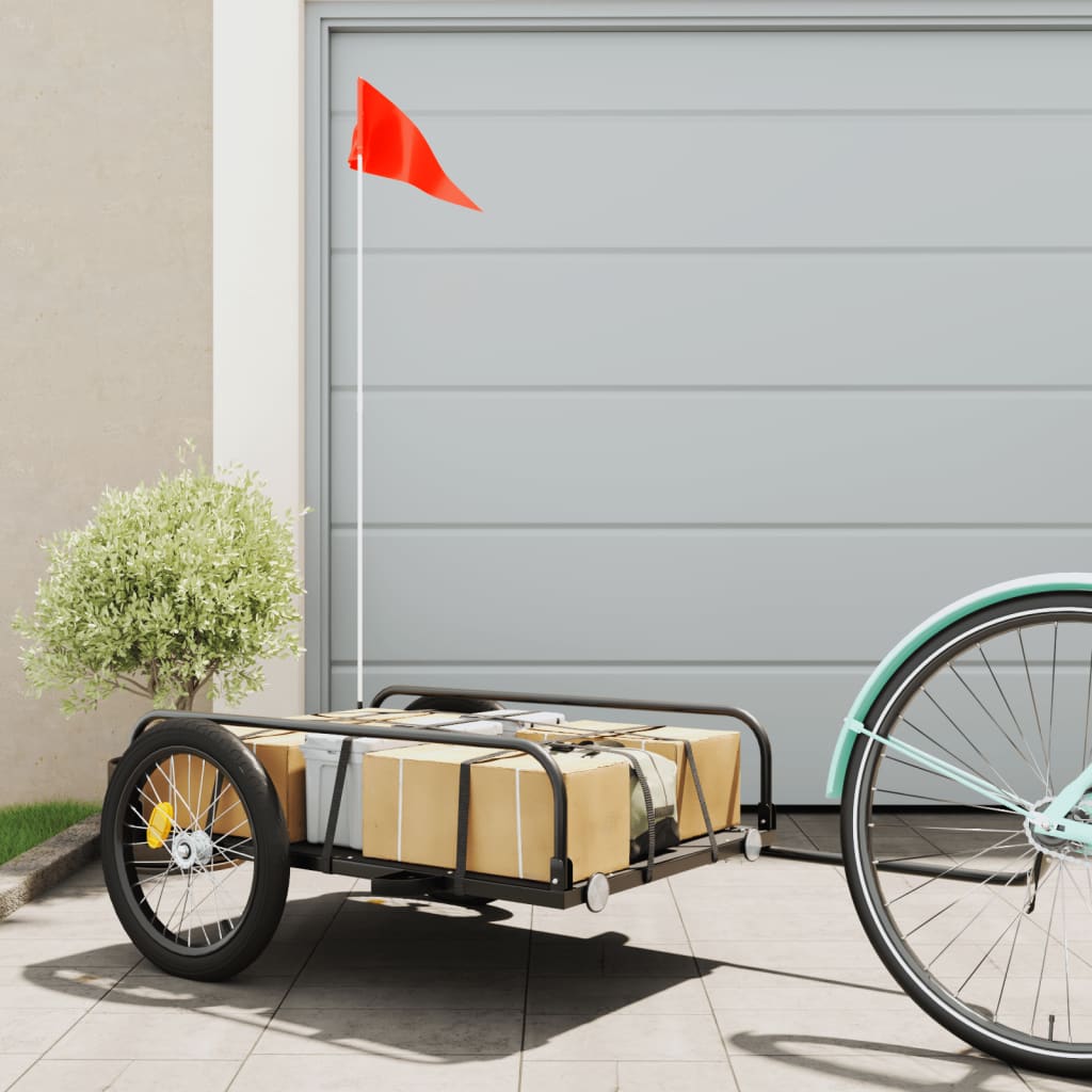 Fahrradanhänger Schwarz 135x70x37 cm Eisen Fahrradanhänger Schwarz 135x70x37 cm Eisen