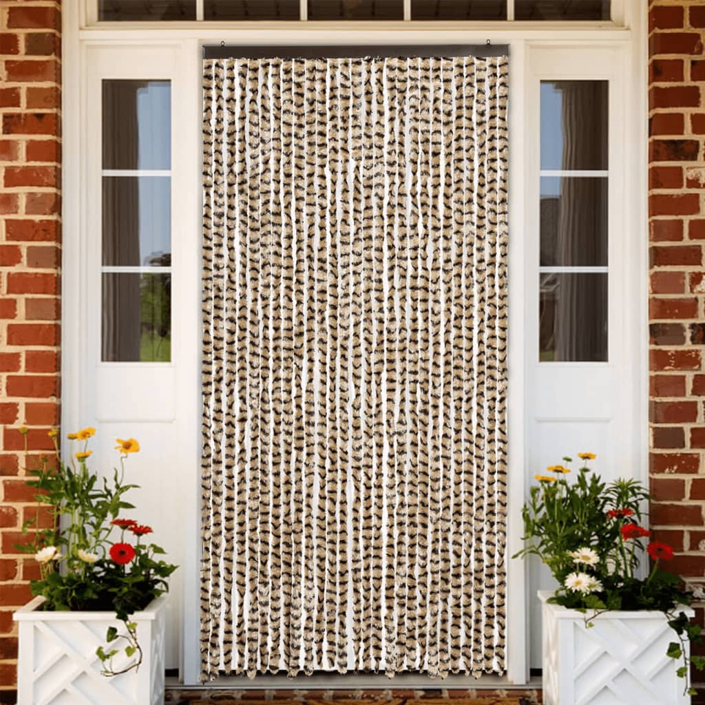 Fliegenvorhang Beige und Braun 118x220 cm Chenille Fliegenvorhang Beige und Braun 118x220 cm Chenille