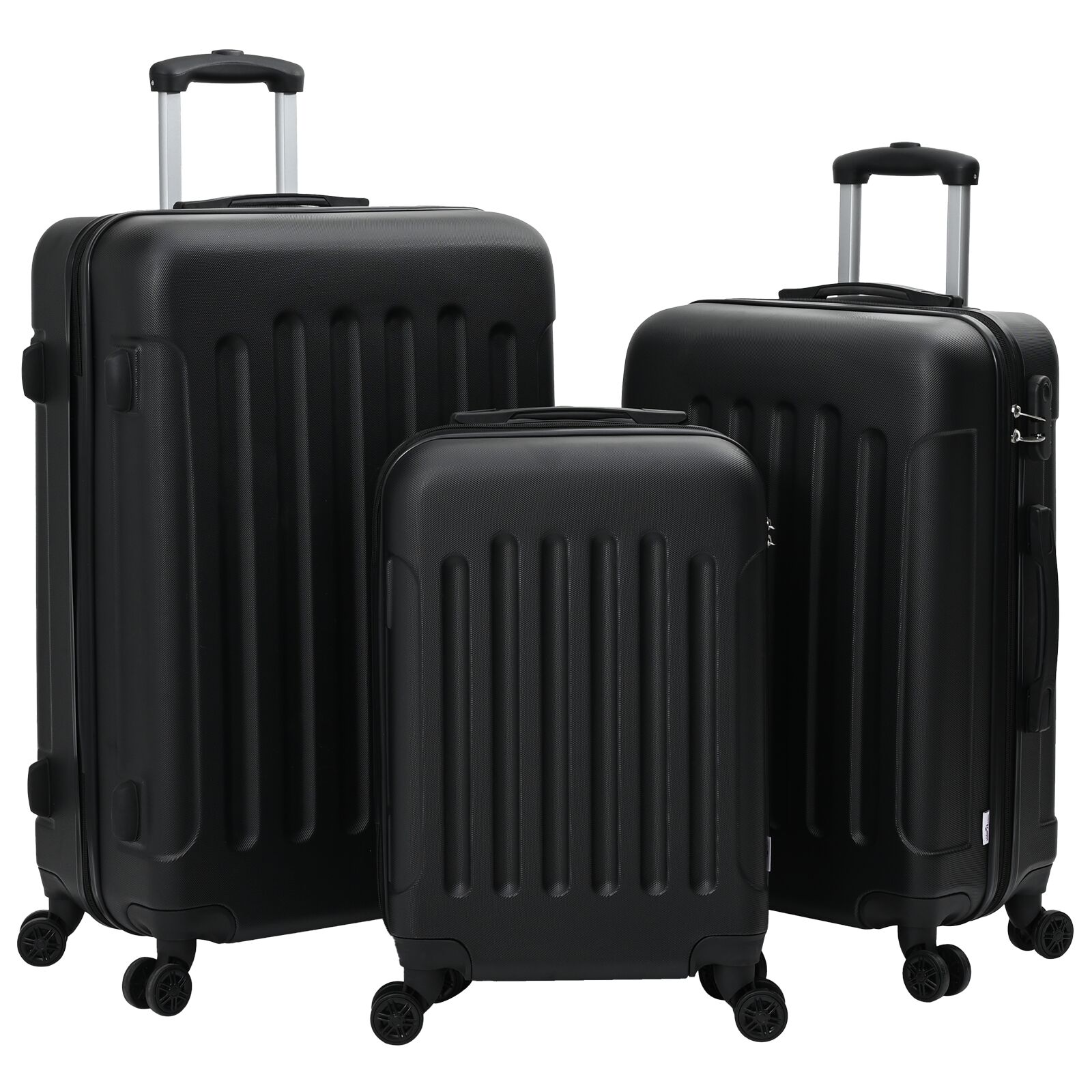Koffer Set 3 Teile Hartschale Schwarz 20" 24" 28" ABS Koffer Set 3 Teile Hartschale Schwarz 20" 24" 28" ABS