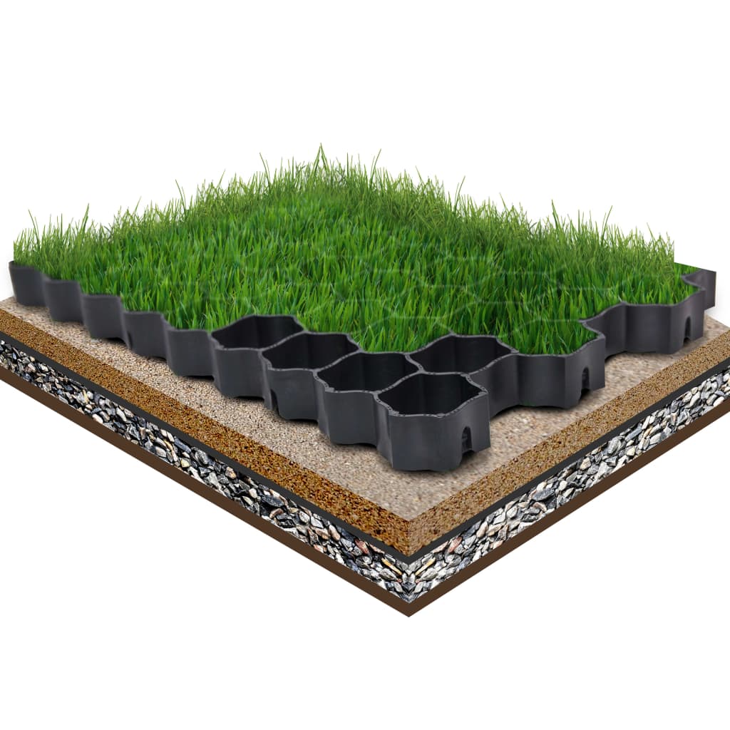 Rasenwaben 16 Stk. Schwarz 60x40x3 cm Kunststoff Rasenwaben 16 Stk. Schwarz 60x40x3 cm Kunststoff