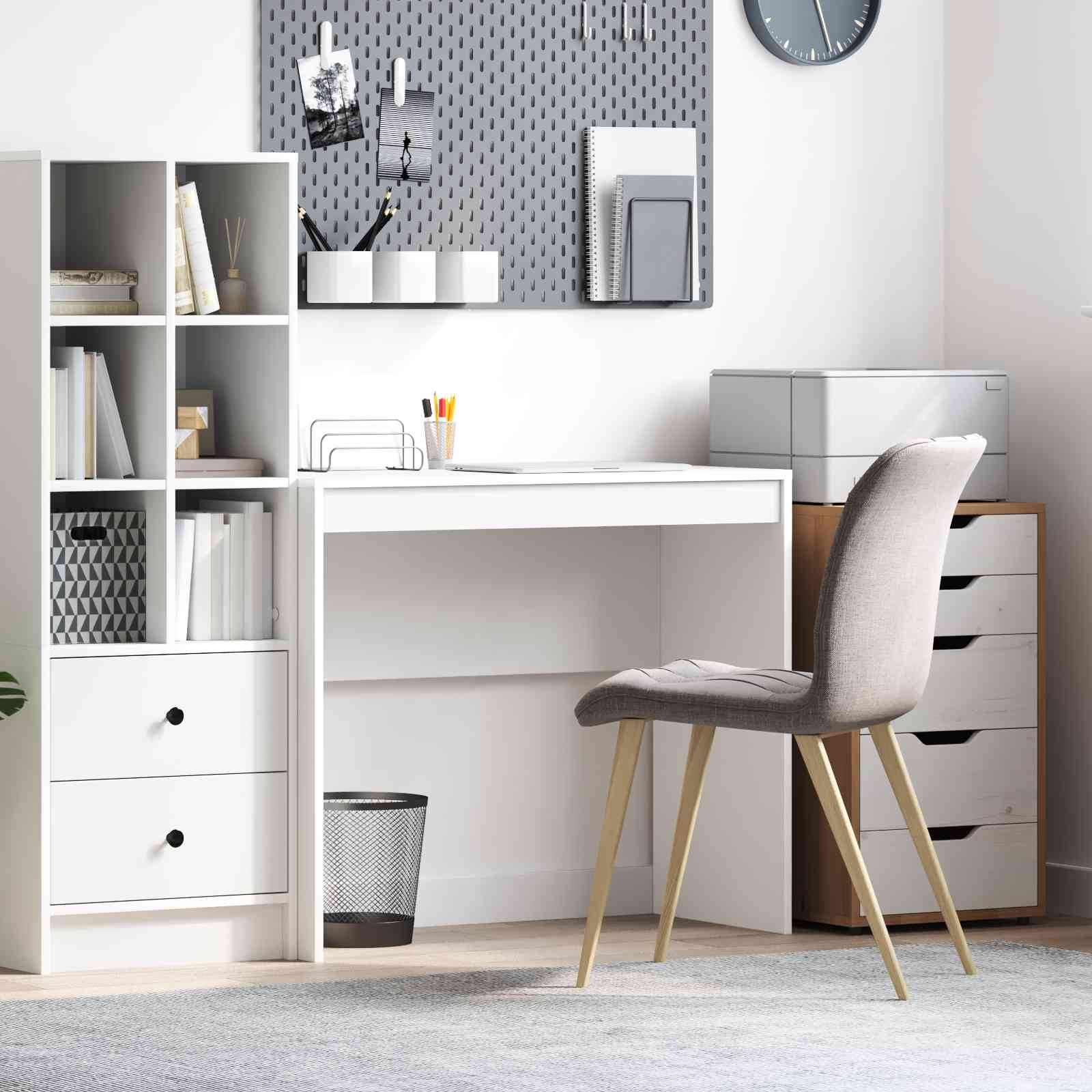 Schreibtisch Weiß Holzwerkstoff Mittel Minimalistisch Schreibtisch Weiß Holzwerkstoff Mittel Minimalistisch