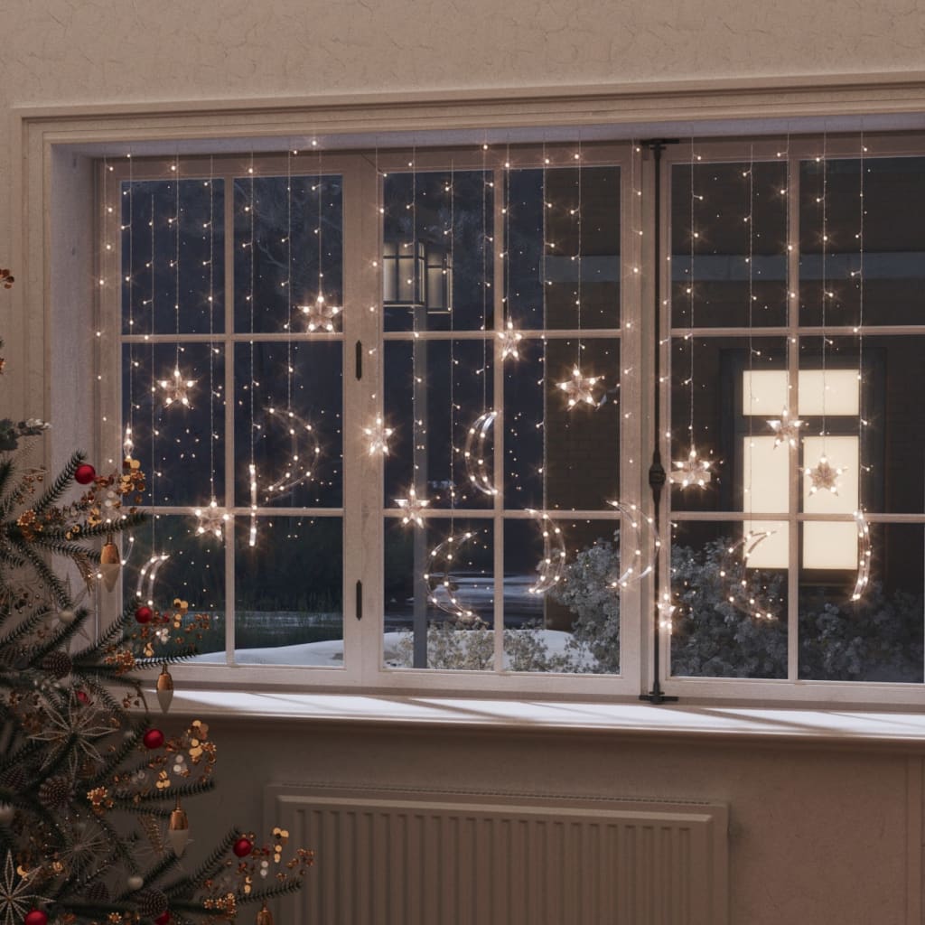 Lichterketten Stern und Mond Fernbedienung 345 LEDs Warmweiß Lichterketten Stern und Mond Fernbedienung 345 LEDs Warmweiß