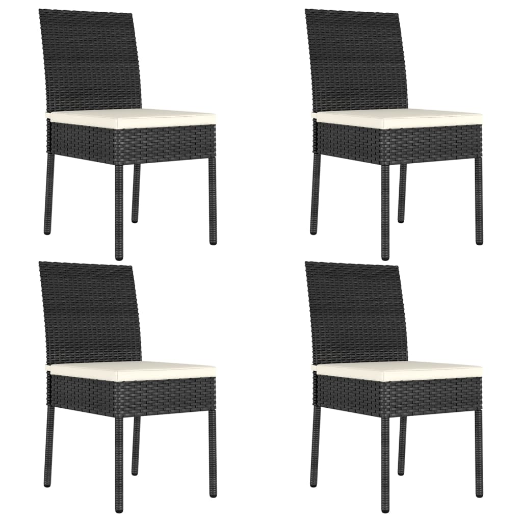 Garten-Essstühle 4 Stk. Poly Rattan Schwarz Garten-Essstühle 4 Stk. Poly Rattan Schwarz
