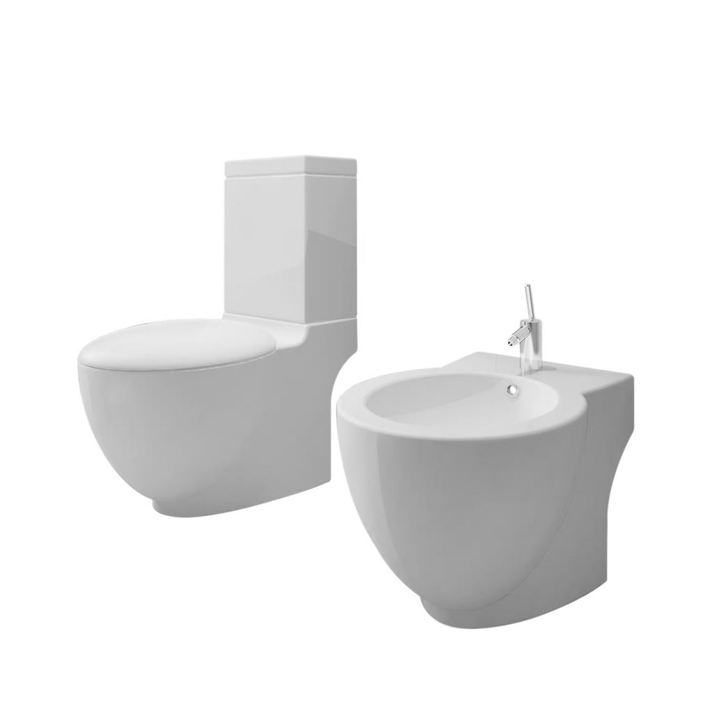 Toiletten & Bidet Set Weiß Keramik Toiletten & Bidet Set Weiß Keramik