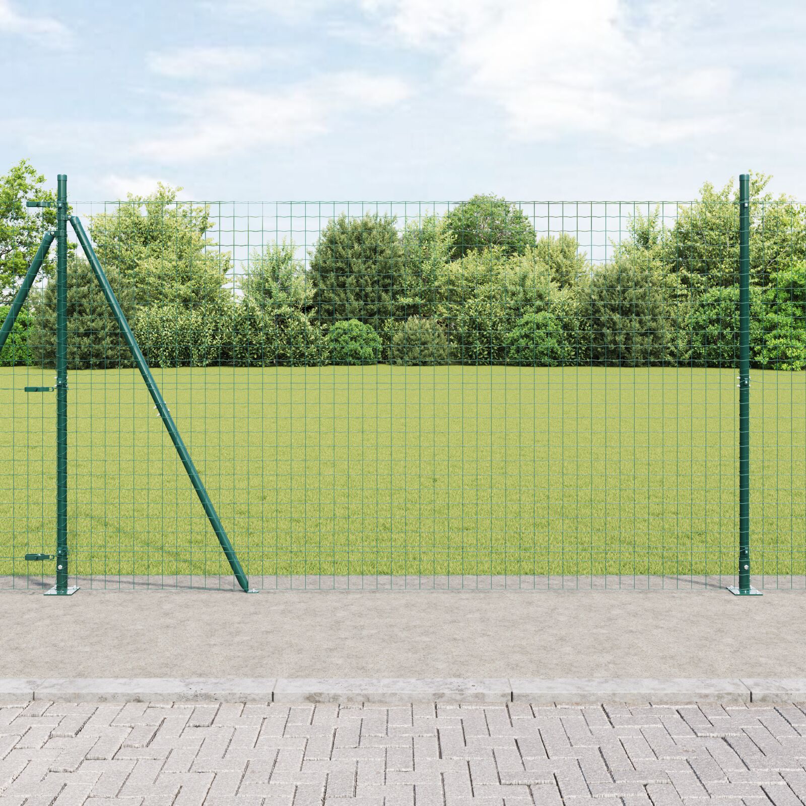 vidaXL Zaunpfosten Set von 104 Grün Beton 3,2 x 3,2 x 88,5 cm